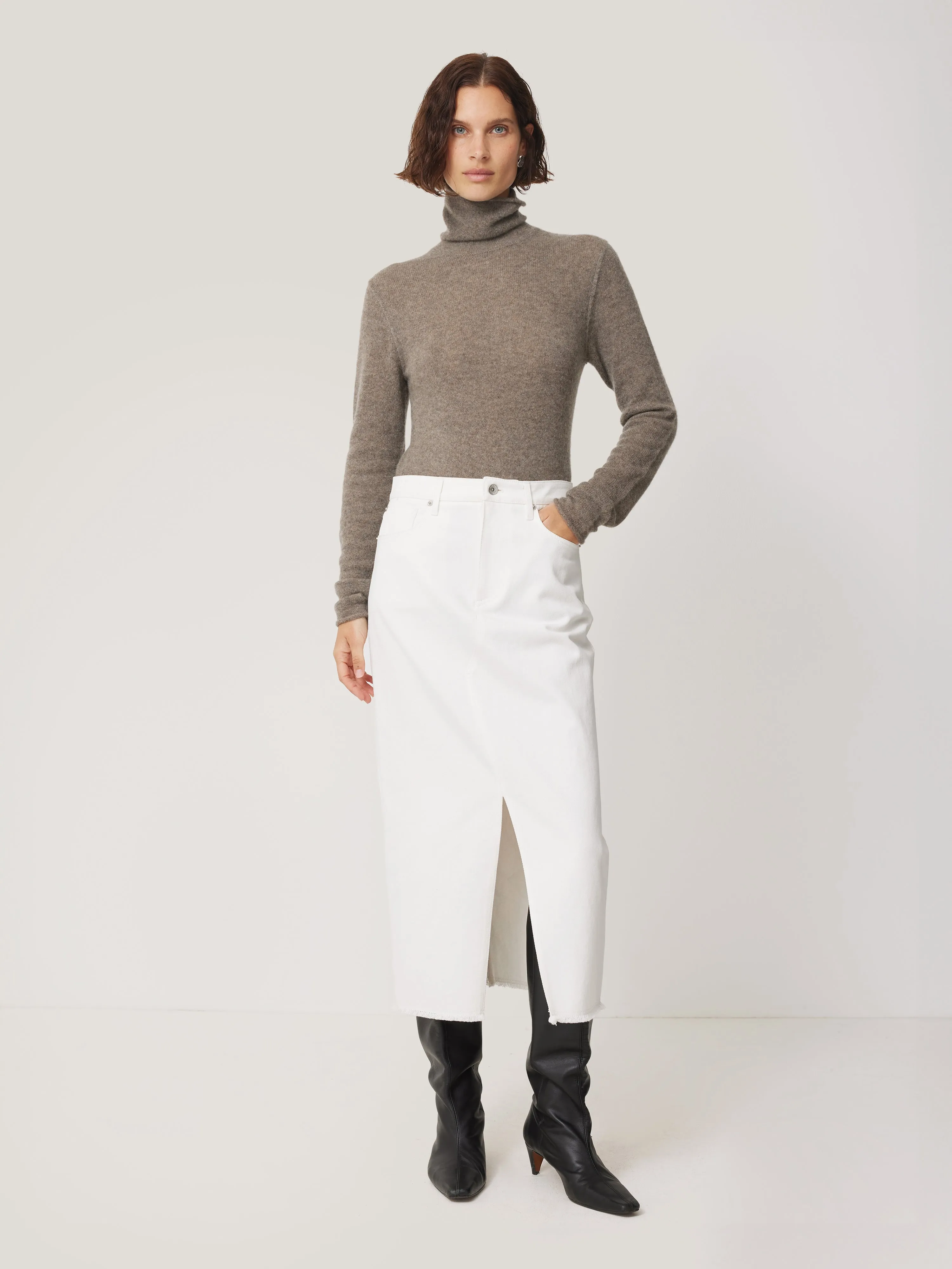 Cloud Cashmere Polo Jumper | Taupe sold by Jigsaw product image thumbnail 3