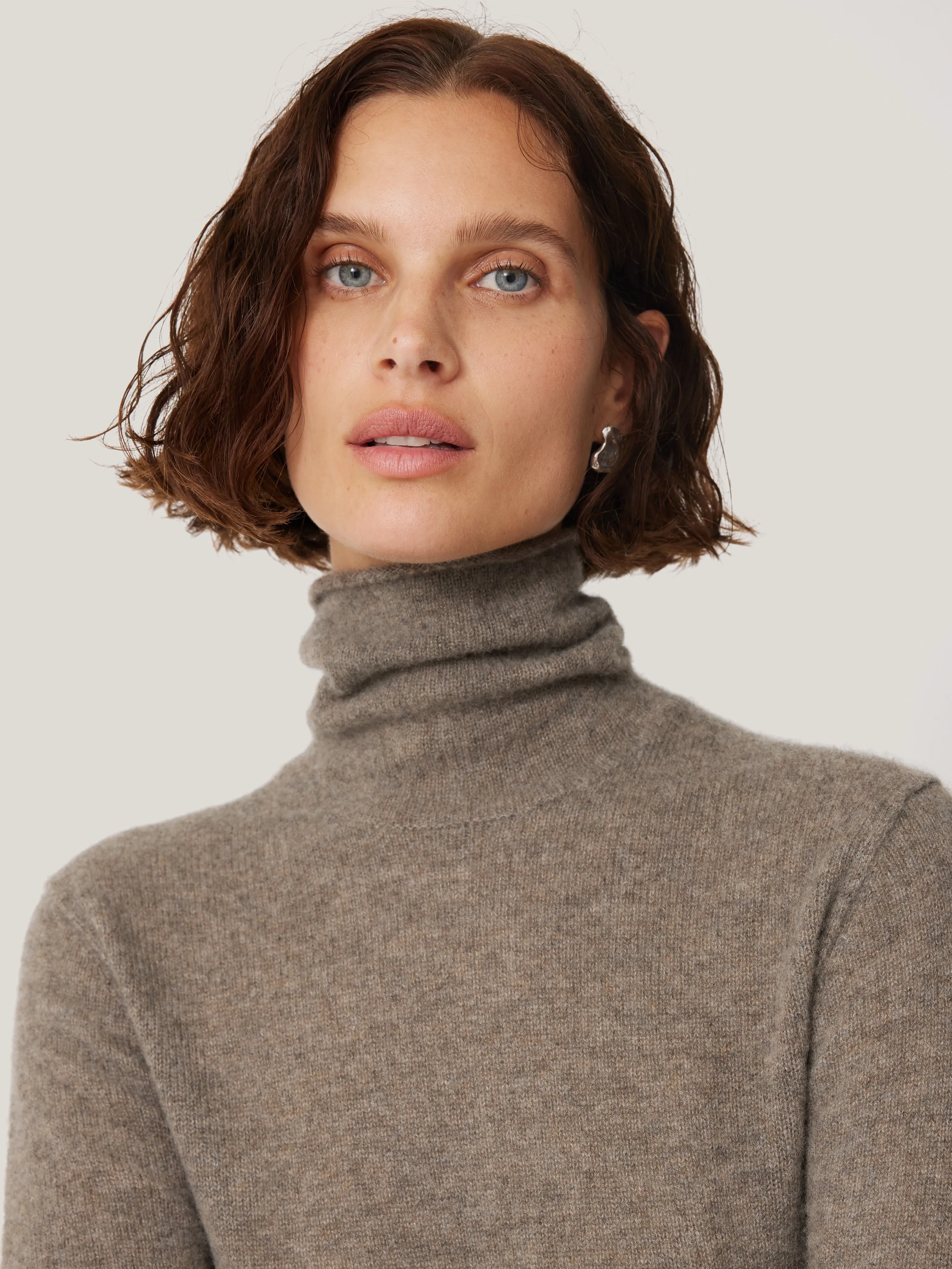 Cloud Cashmere Polo Jumper | Taupe sold by Jigsaw product image thumbnail 2