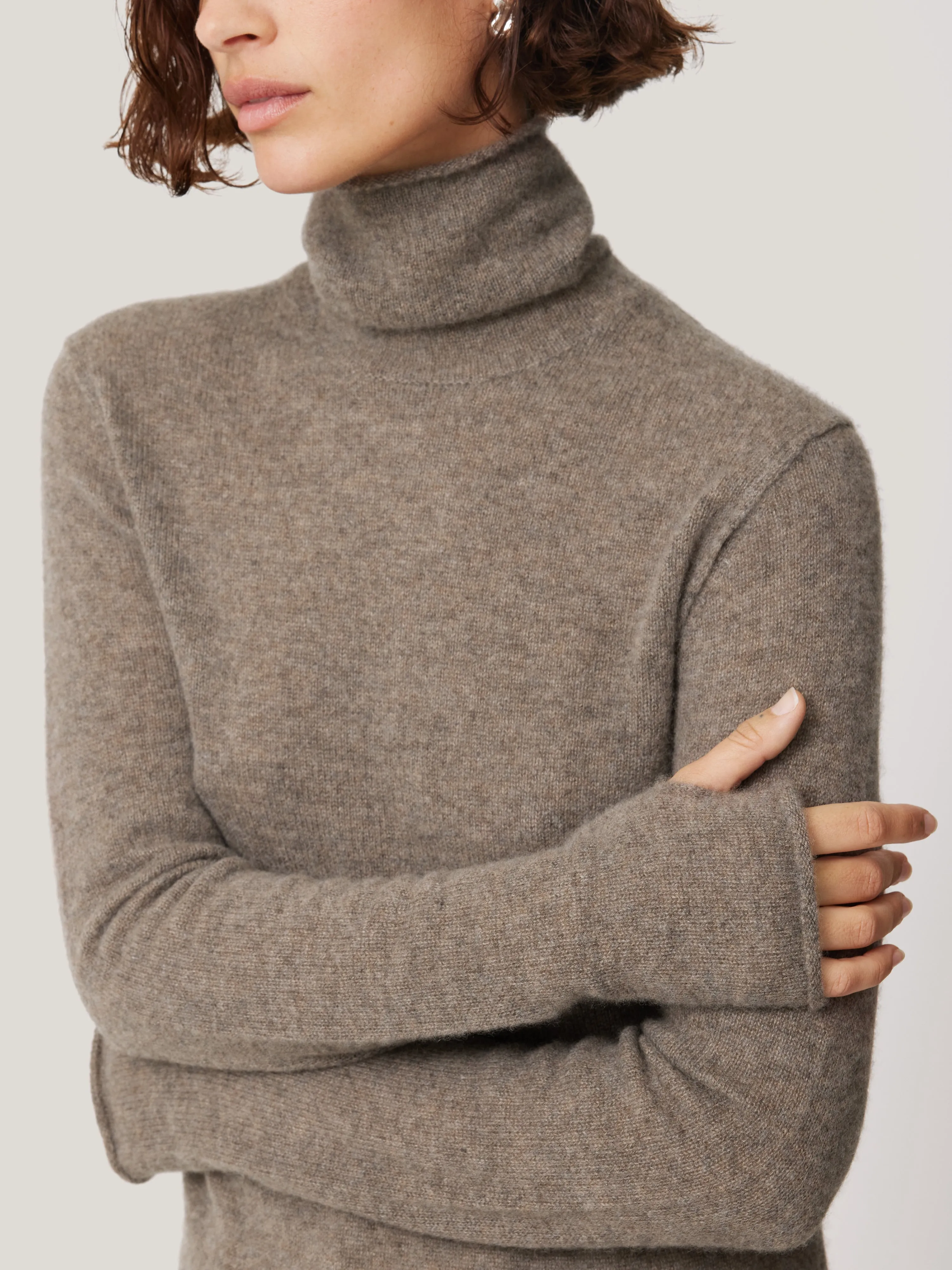Cloud Cashmere Polo Jumper | Taupe sold by Jigsaw product image thumbnail 4