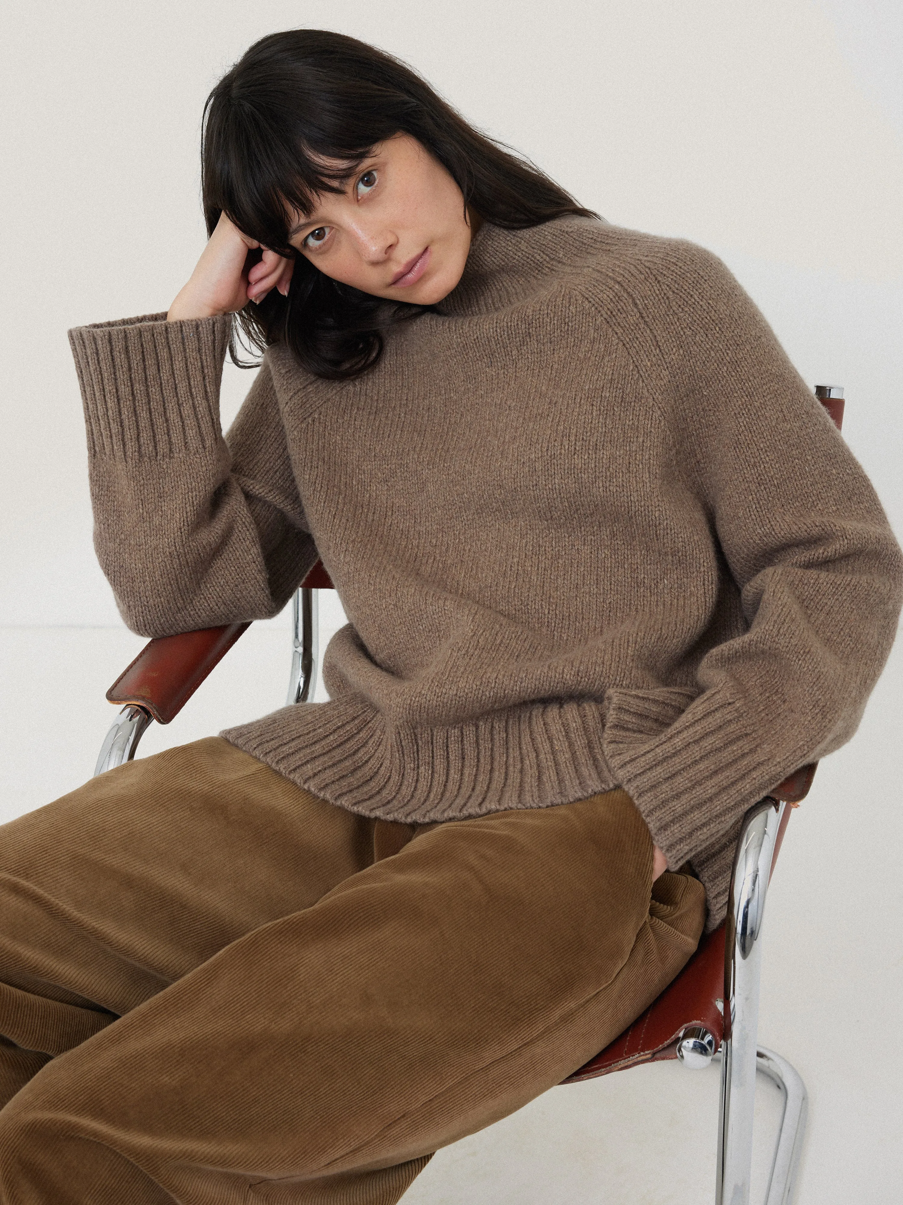 Wool Blend Snowdon Jumper | Taupe sold by Jigsaw