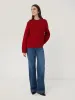 Fishermans Rib Crew Jumper | Red sold by Jigsaw