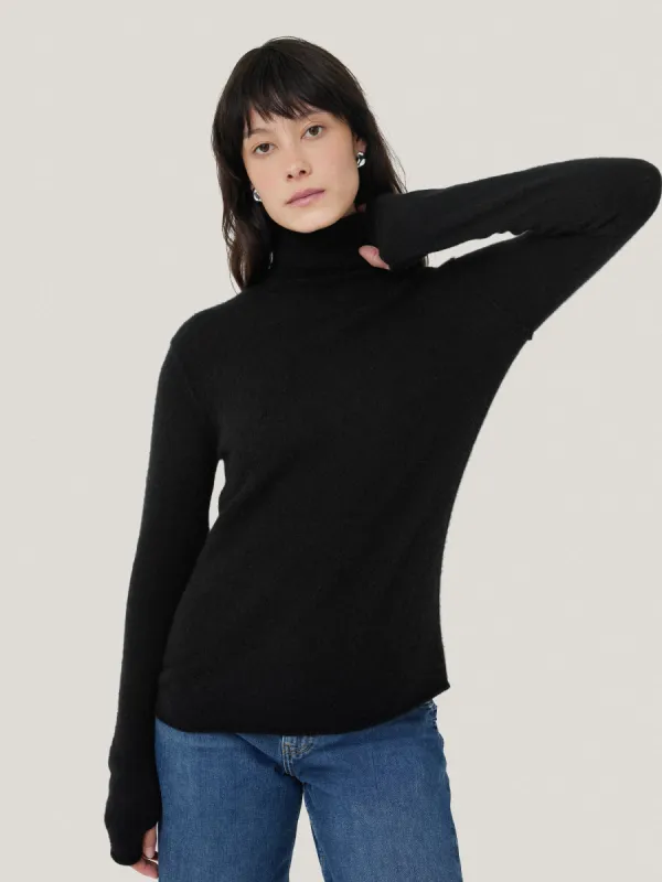 Cloud Cashmere Polo Jumper | Black sold by Jigsaw