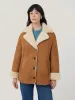 Merino Shearling Leather Coat | Ginger sold by Jigsaw