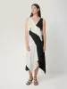 Sculptural Silk Twill Dress | Monochrome sold by Jigsaw