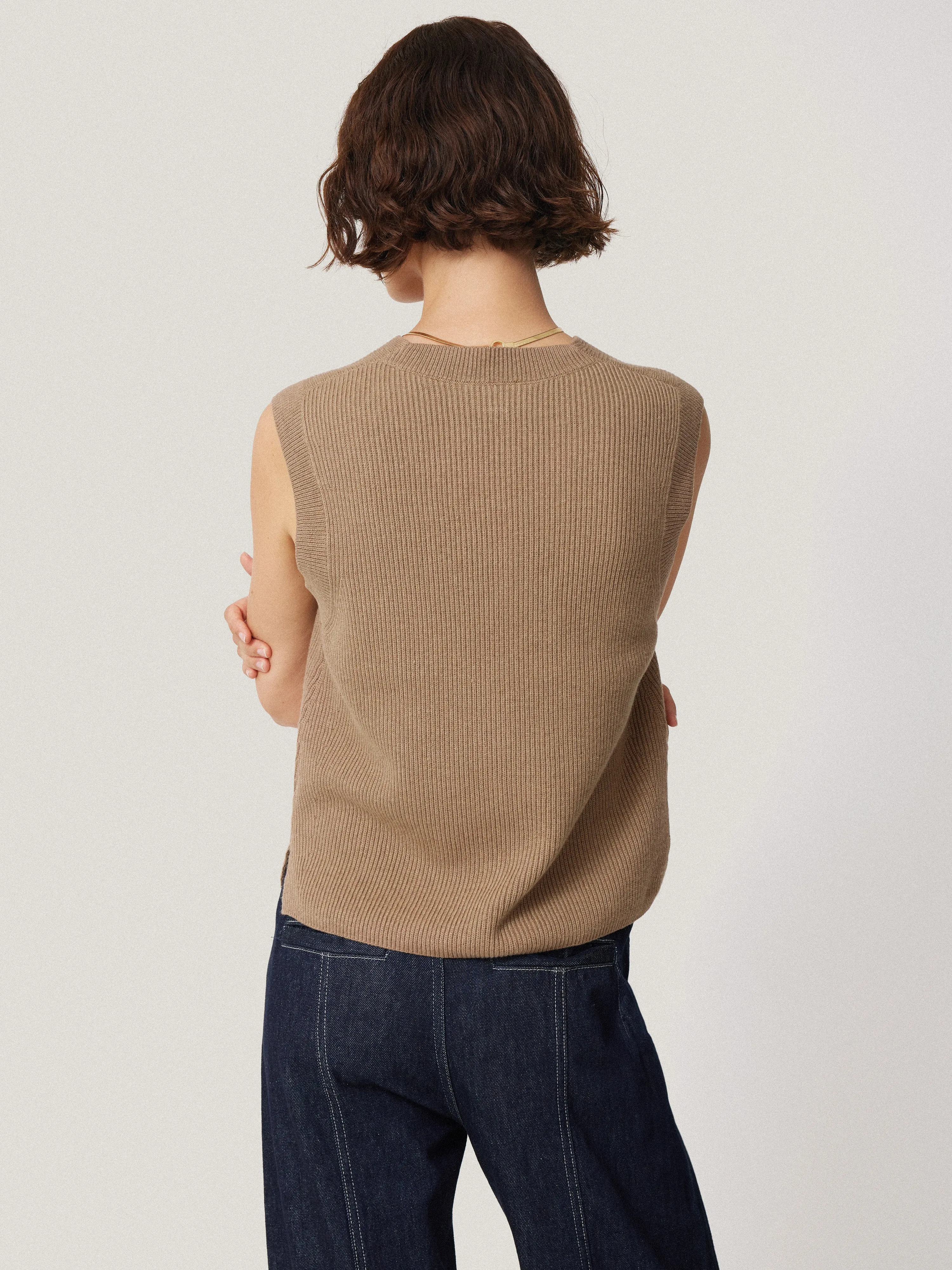 Cotton Blend V Neck Tank | Neutral sold by Jigsaw product image thumbnail 5