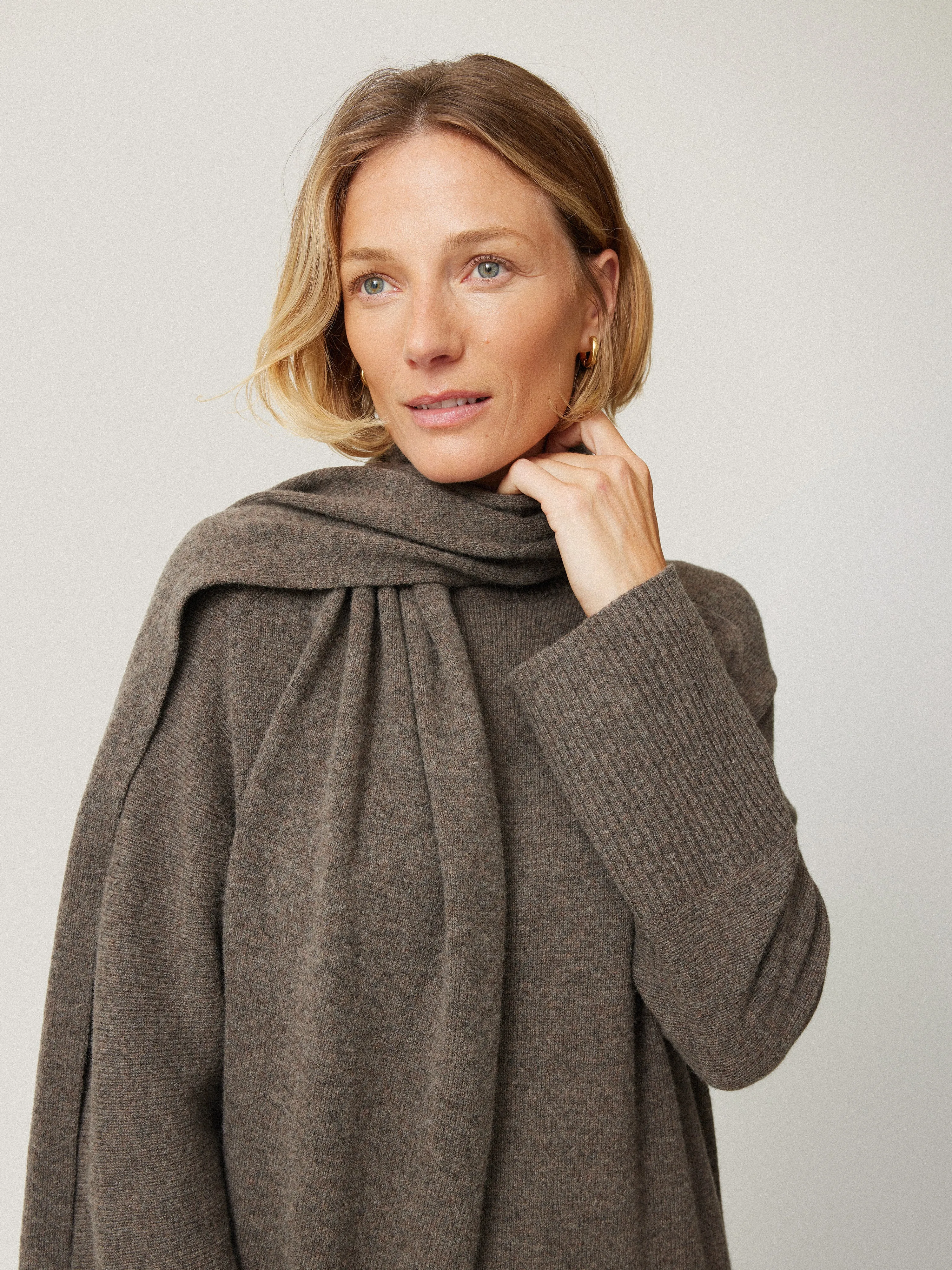 Soft Wool Scarf Jumper Dress | Taupe sold by Jigsaw product image thumbnail 3