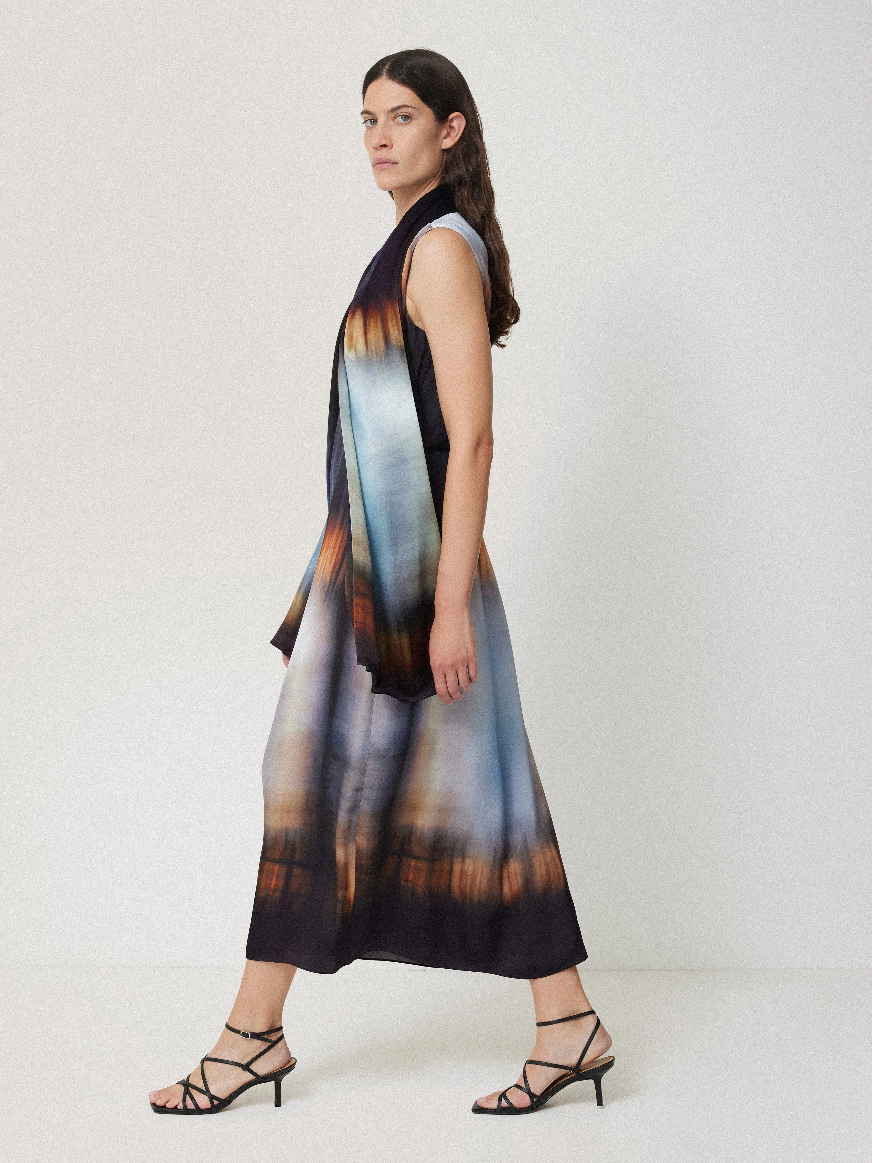 Modern Tie Dye Silk Scarf | Multi sold by Jigsaw product image thumbnail 2