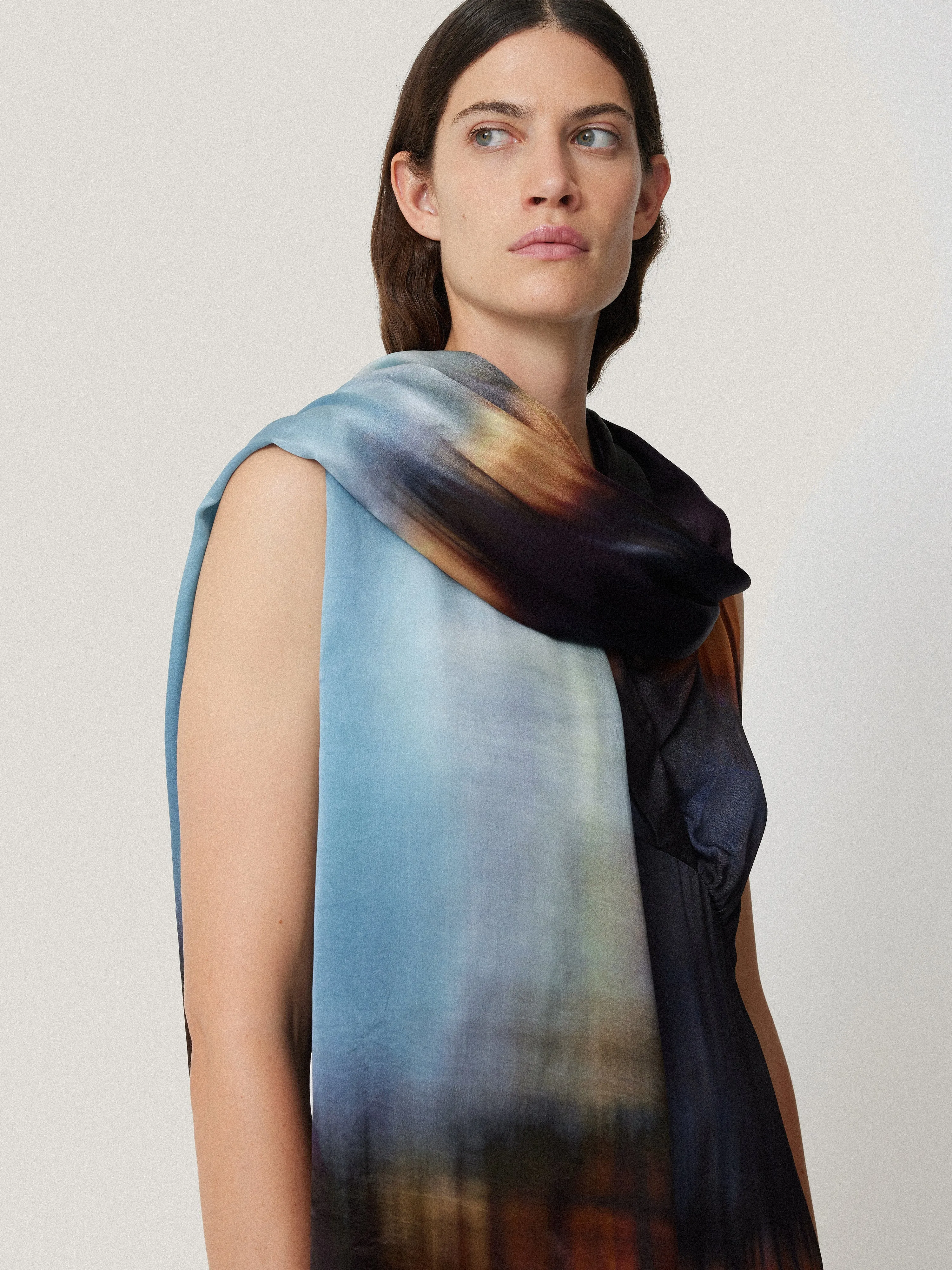 Modern Tie Dye Silk Scarf | Multi sold by Jigsaw product image thumbnail 4