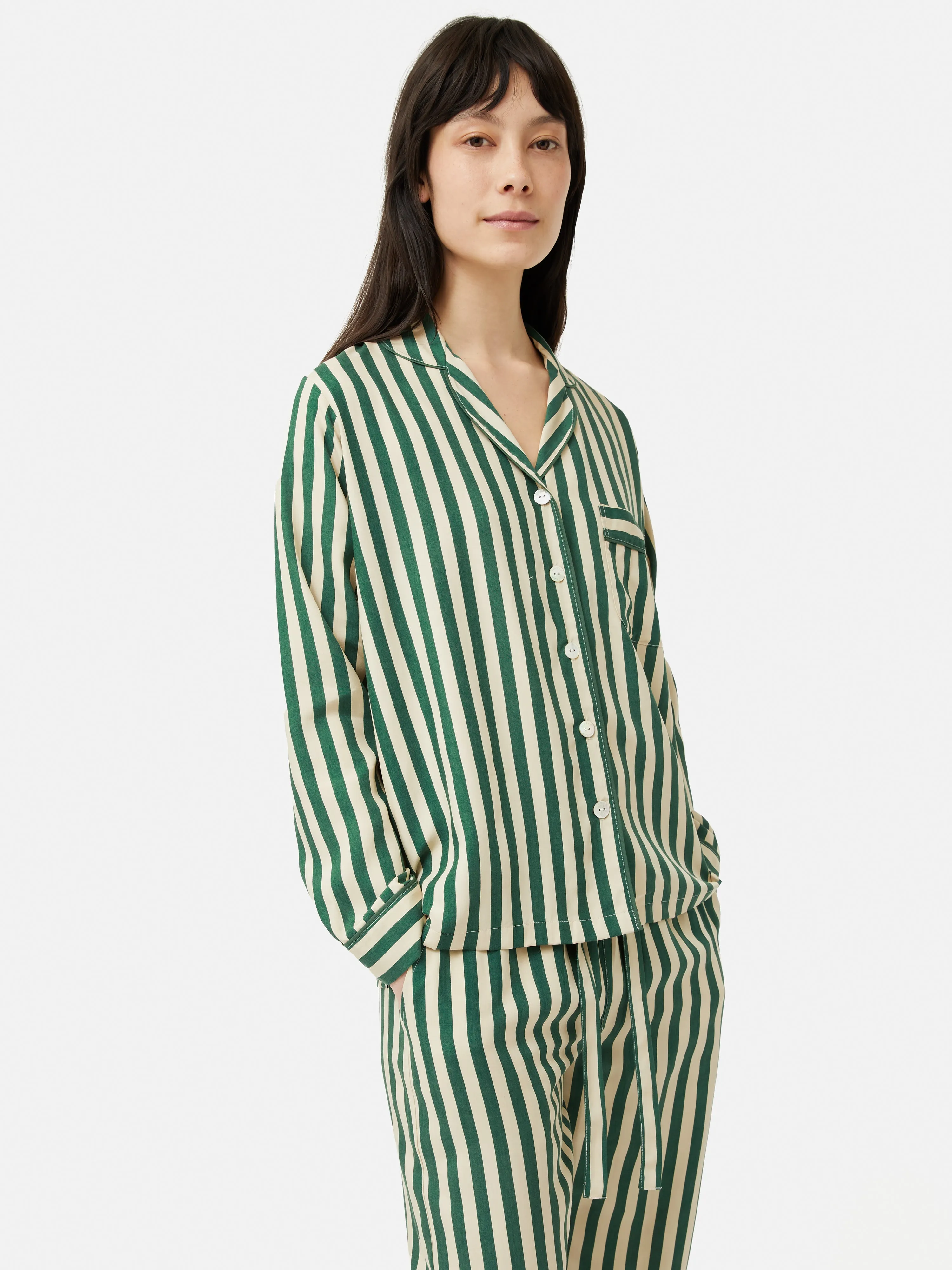 Classic Stripe Pyjama | Green sold by Jigsaw product image thumbnail 3
