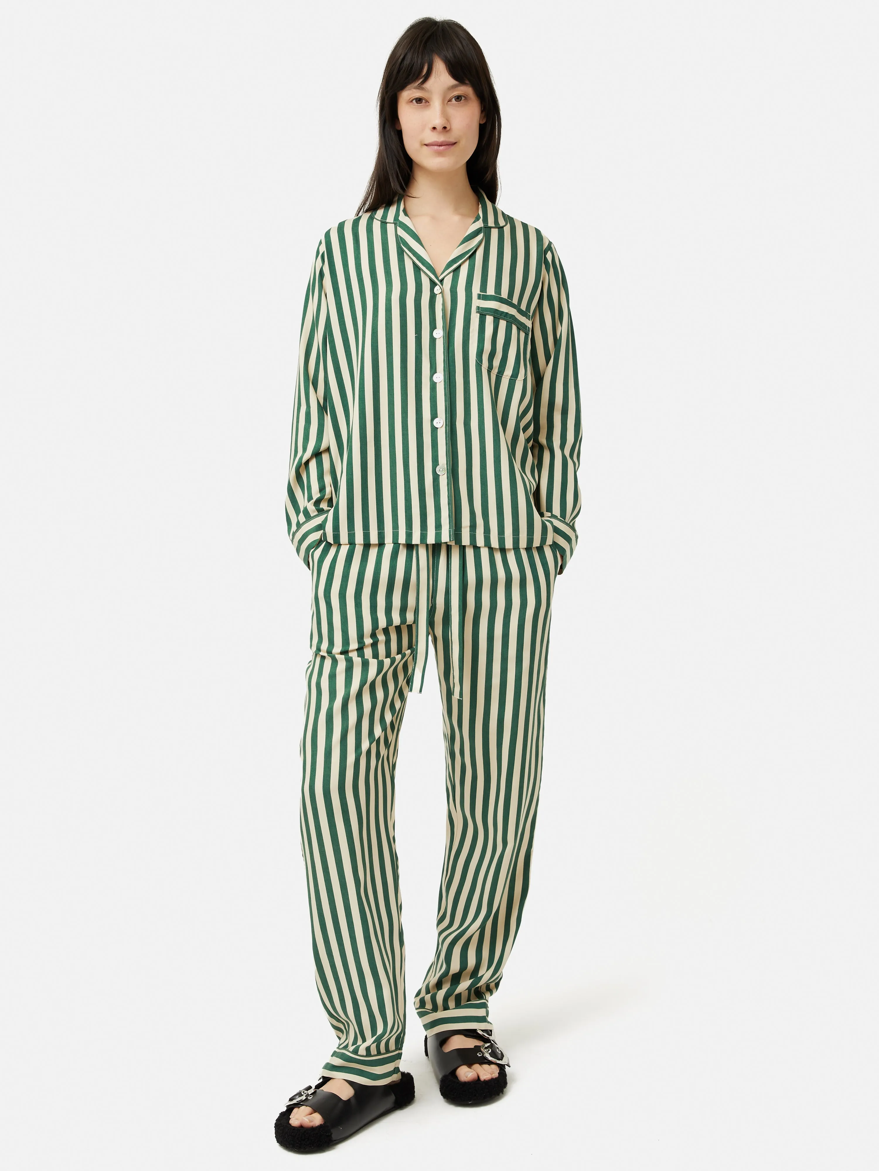 Classic Stripe Pyjama | Green sold by Jigsaw