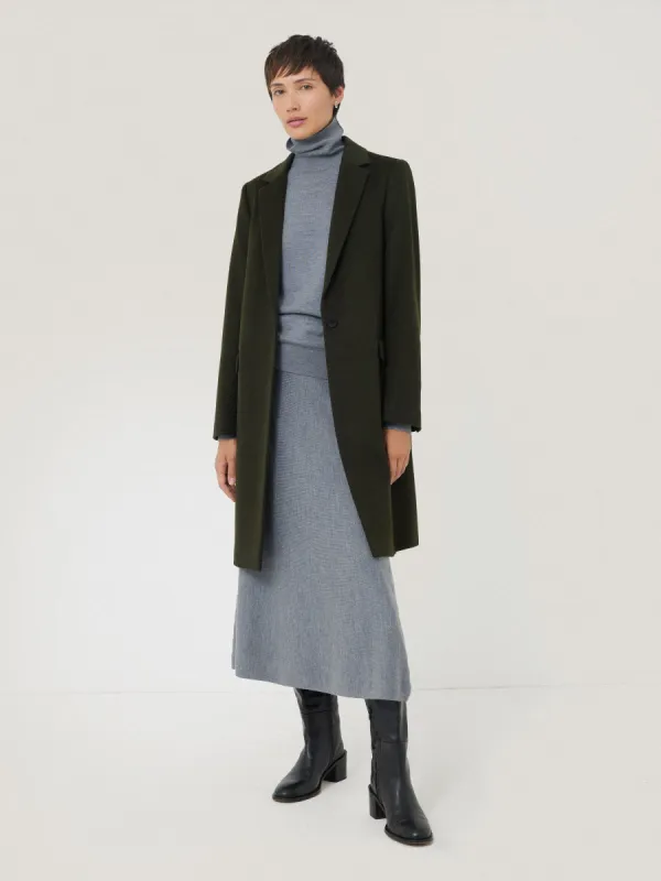Wool Relaxed City Coat | Green sold by Jigsaw