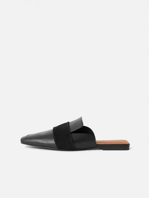 Leather Backless Loafer | Black sold by Jigsaw