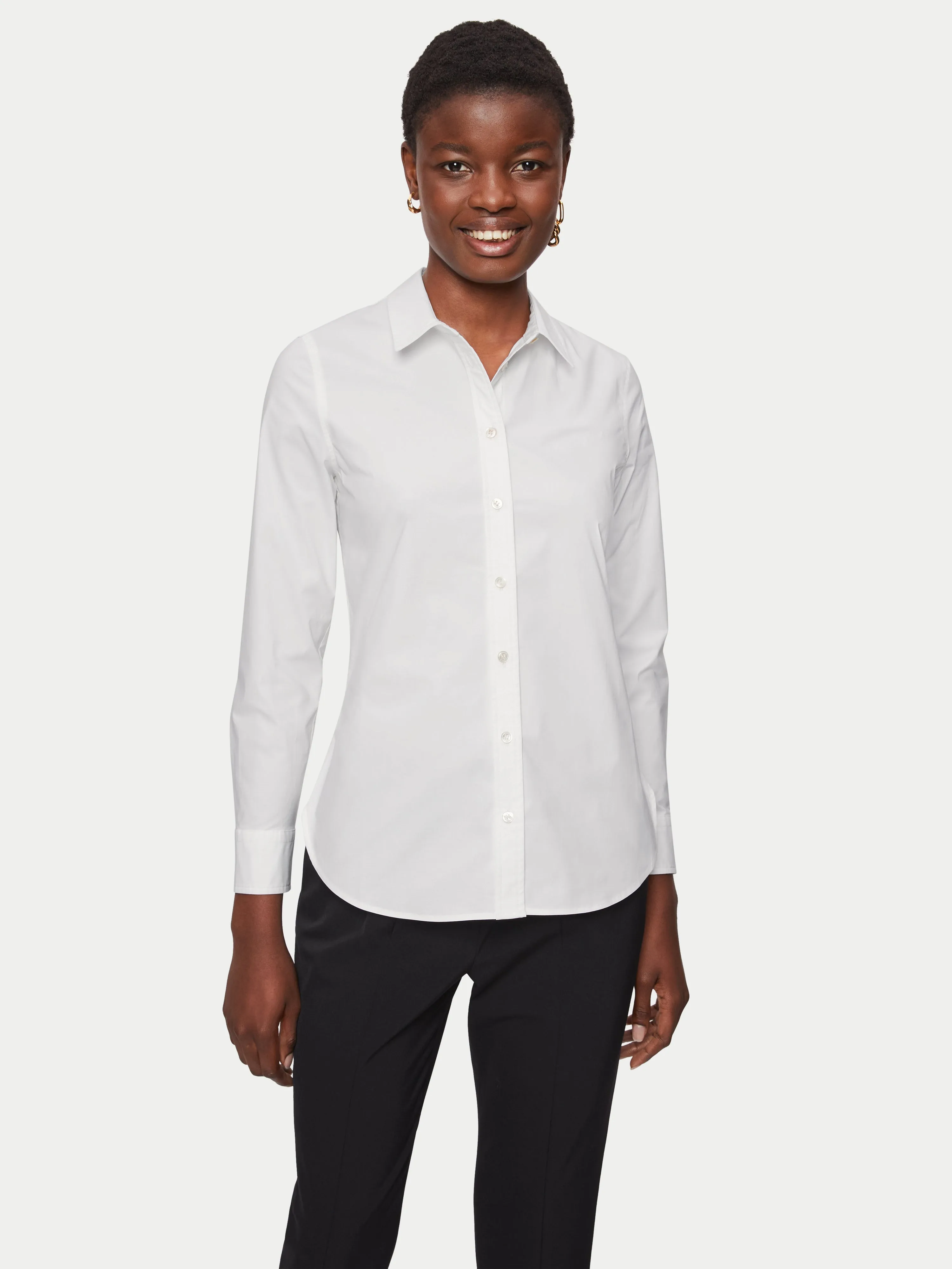 Fitted Cotton Shirt | White sold by Jigsaw