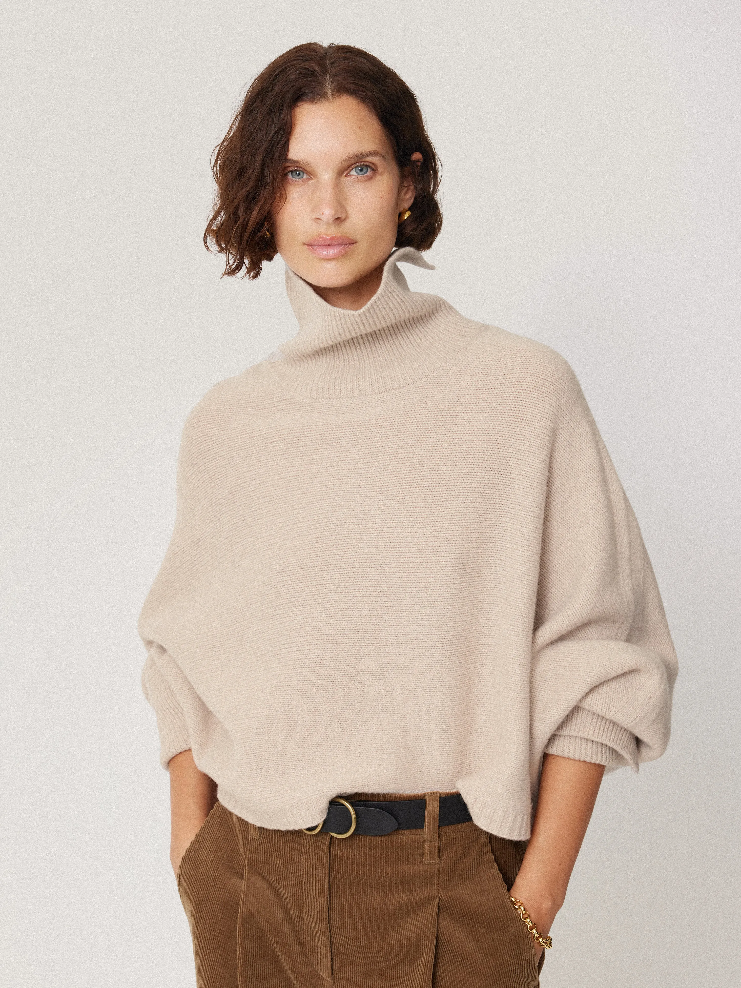 Merino Poncho Jumper | Cream sold by Jigsaw