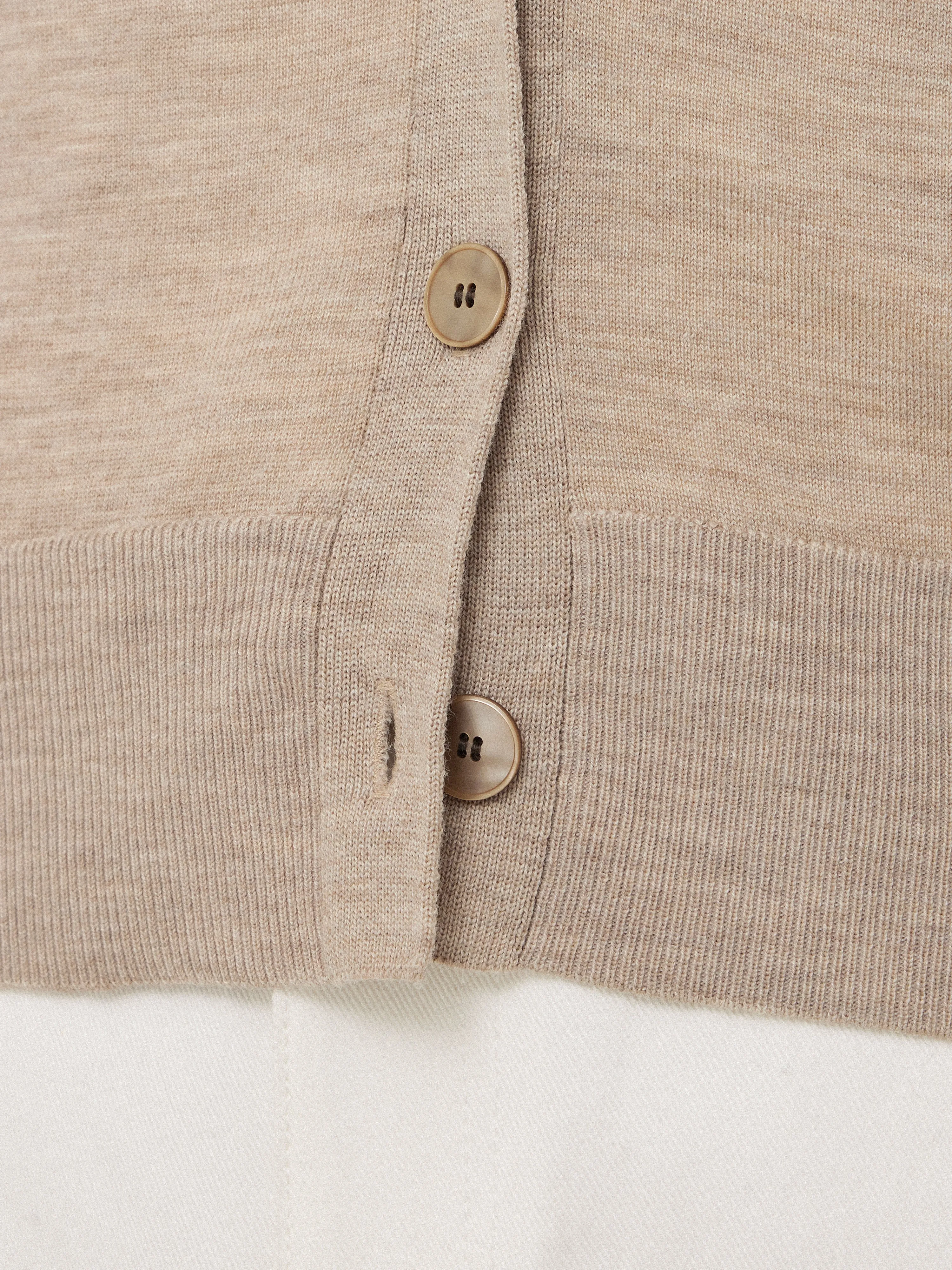 Merino Double Front Cardigan | Stone sold by Jigsaw product image thumbnail 5