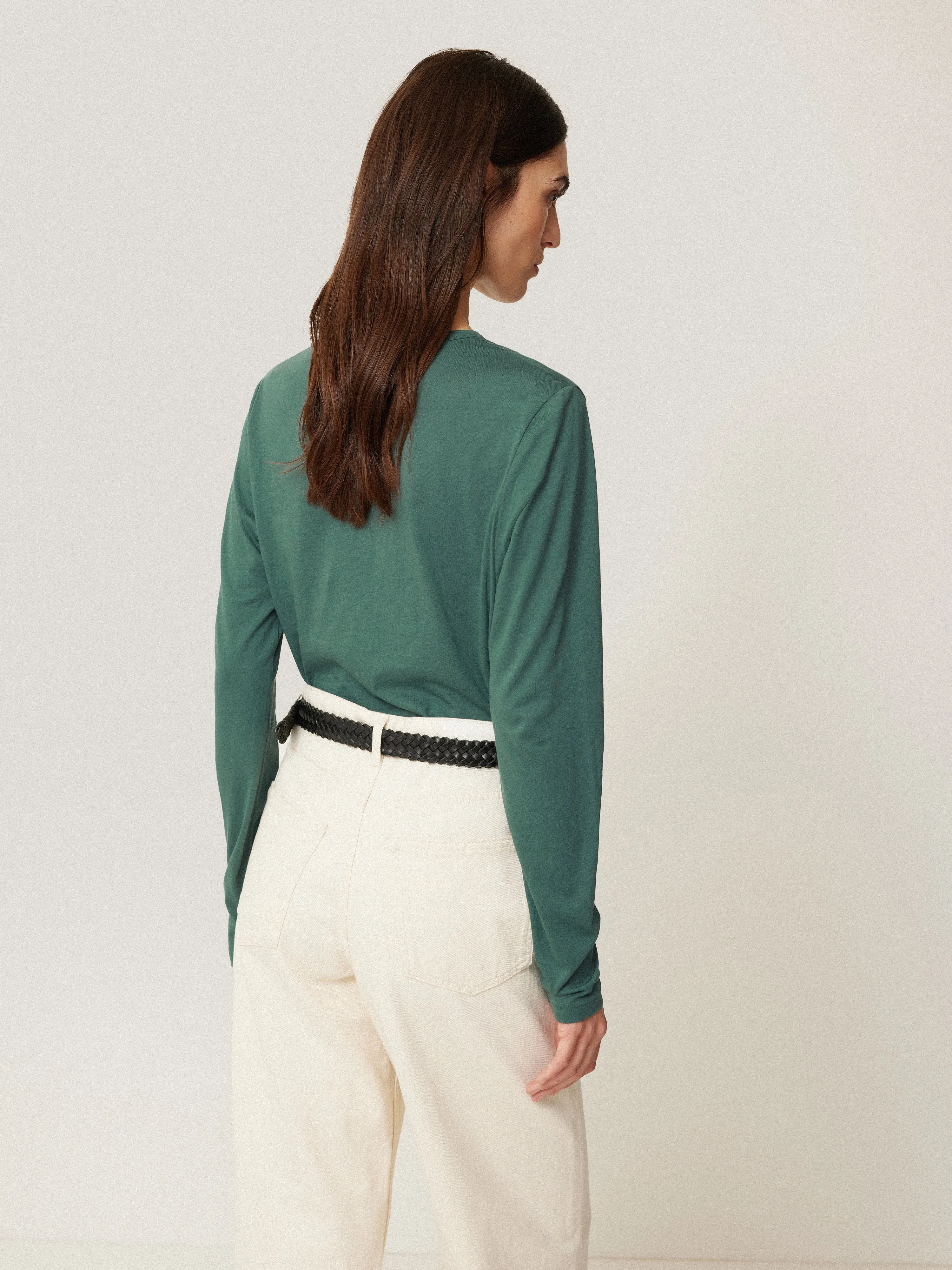 Supima Cotton Long Sleeve Tee | Frozen Pine sold by Jigsaw product image thumbnail 5