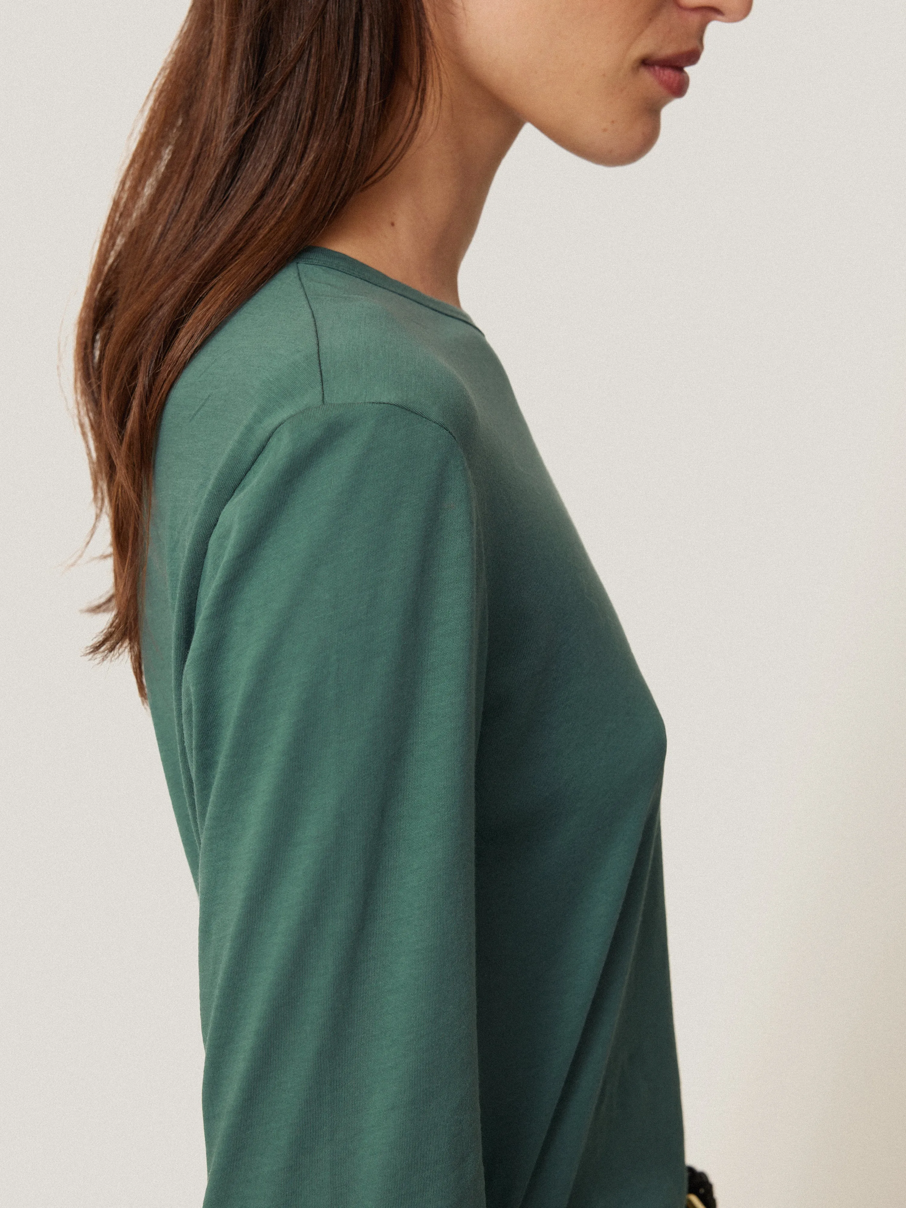 Supima Cotton Long Sleeve Tee | Frozen Pine sold by Jigsaw product image thumbnail 2