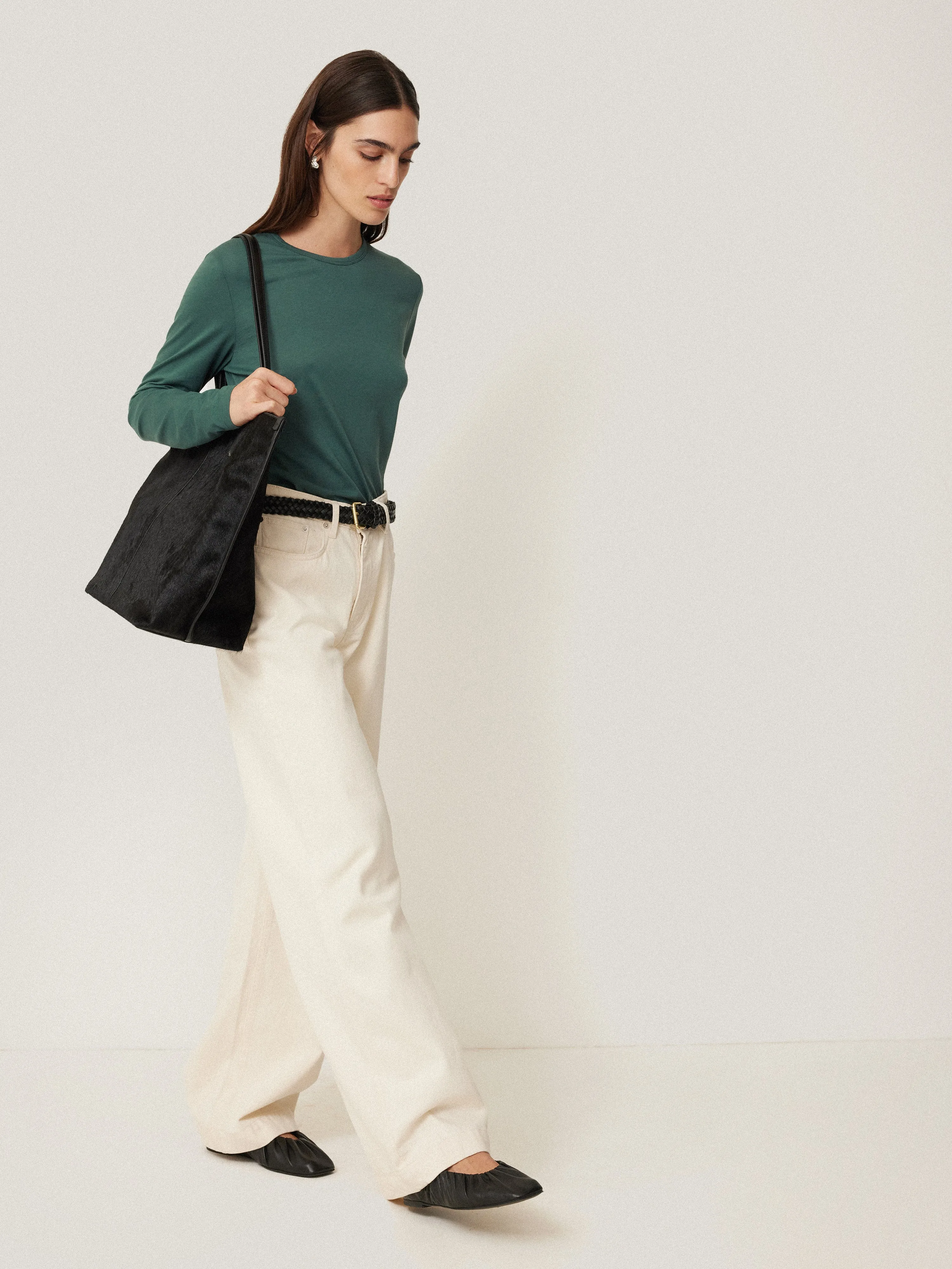 Supima Cotton Long Sleeve Tee | Frozen Pine sold by Jigsaw product image thumbnail 3