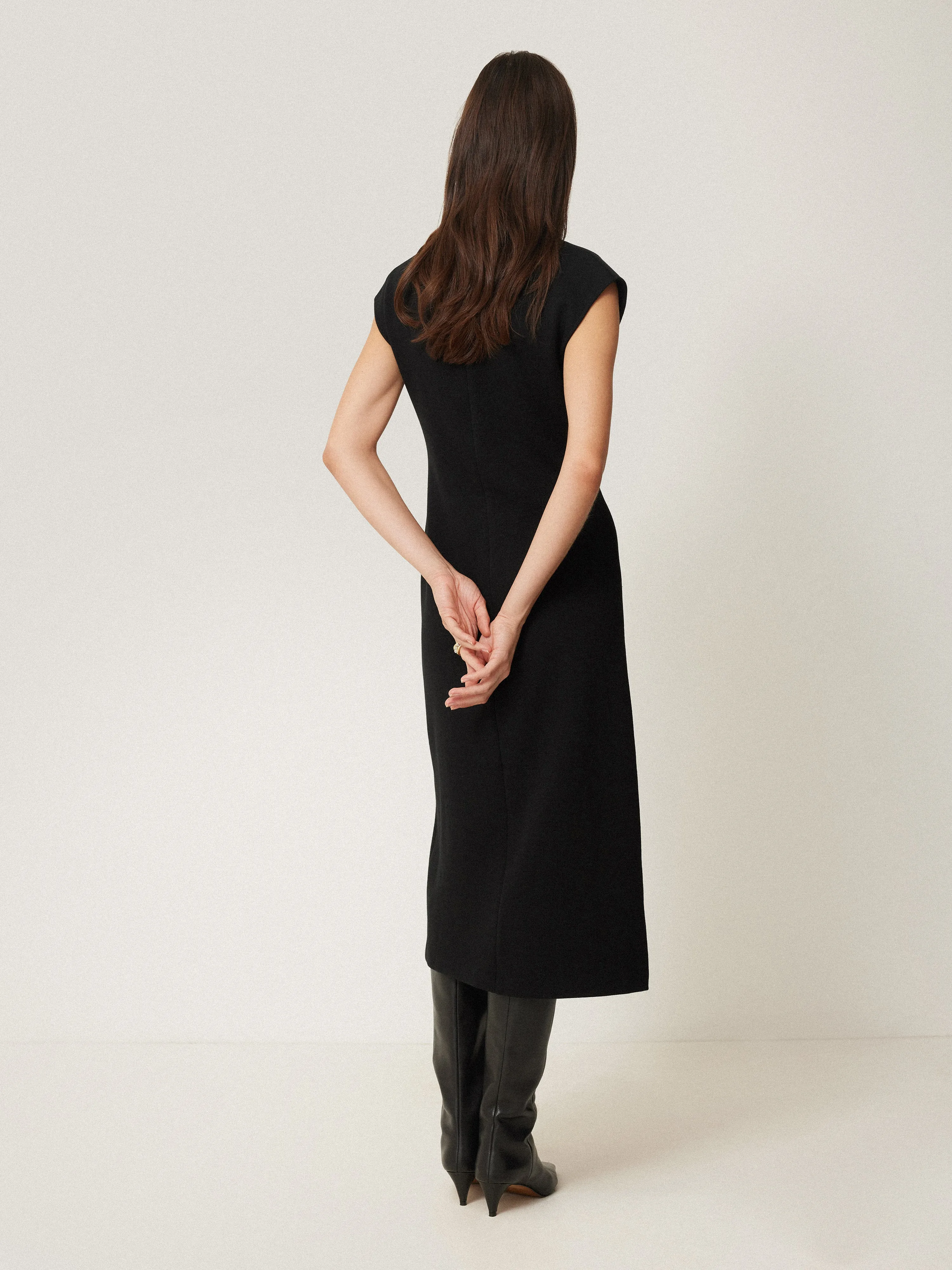 Structured Dart Dress | Black sold by Jigsaw product image thumbnail 5