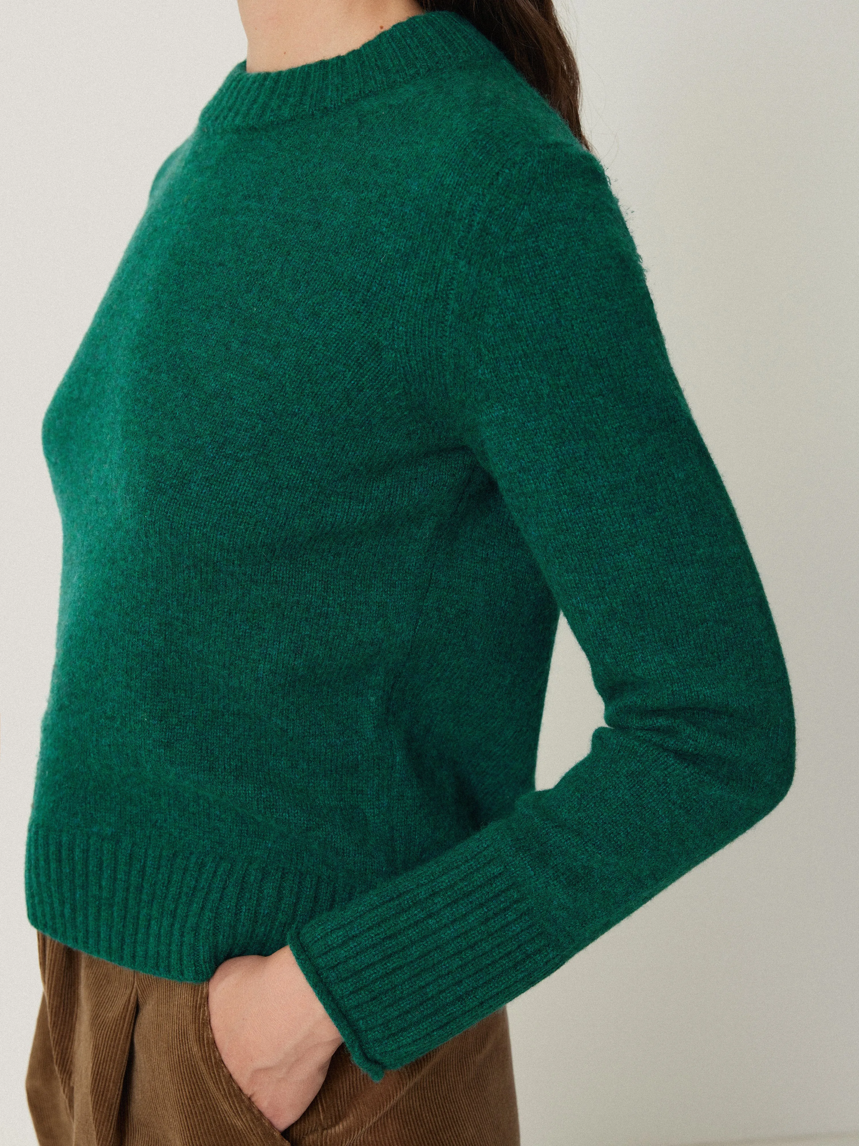 Compact Wool Cashmere Blend Jumper | Sherwood Green sold by Jigsaw product image thumbnail 4