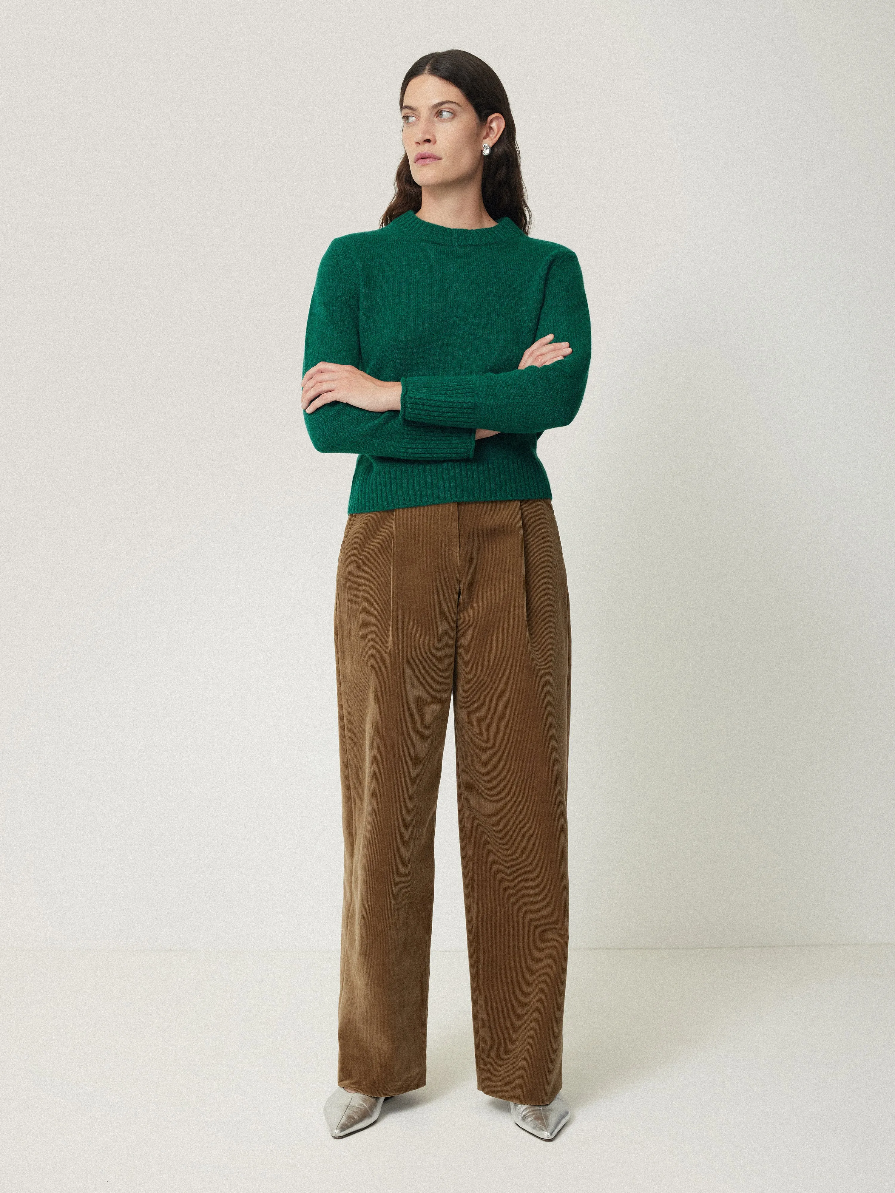 Compact Wool Cashmere Blend Jumper | Sherwood Green sold by Jigsaw product image thumbnail 3