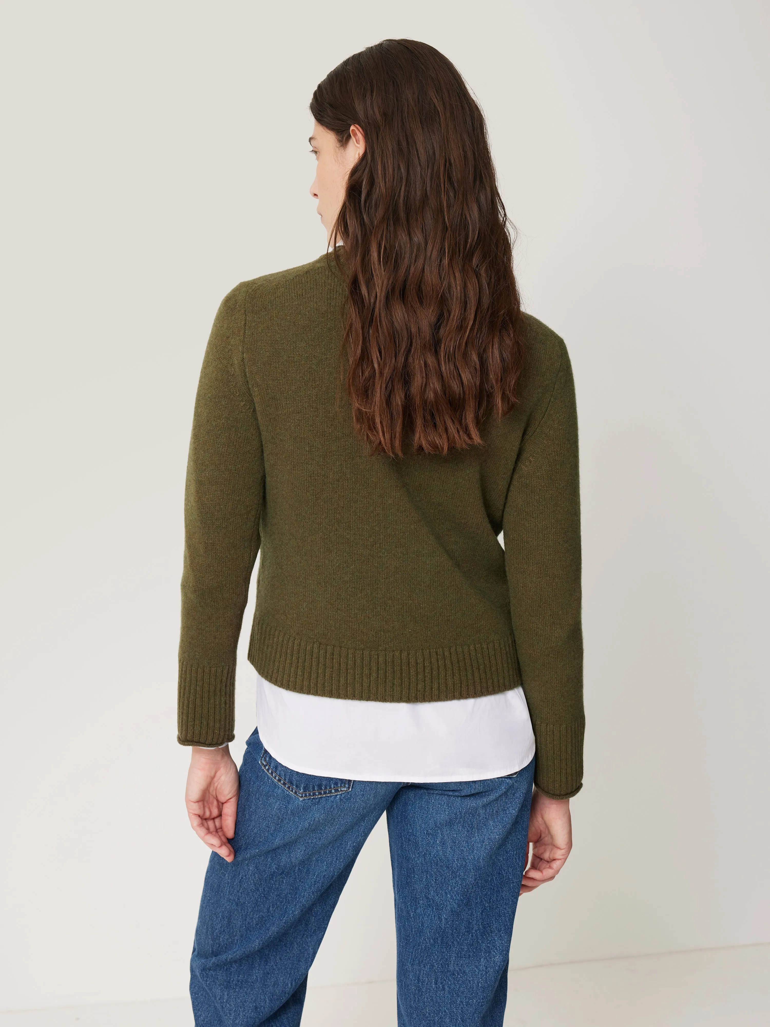 Compact Wool Cashmere Blend Jumper | Khaki sold by Jigsaw product image thumbnail 5