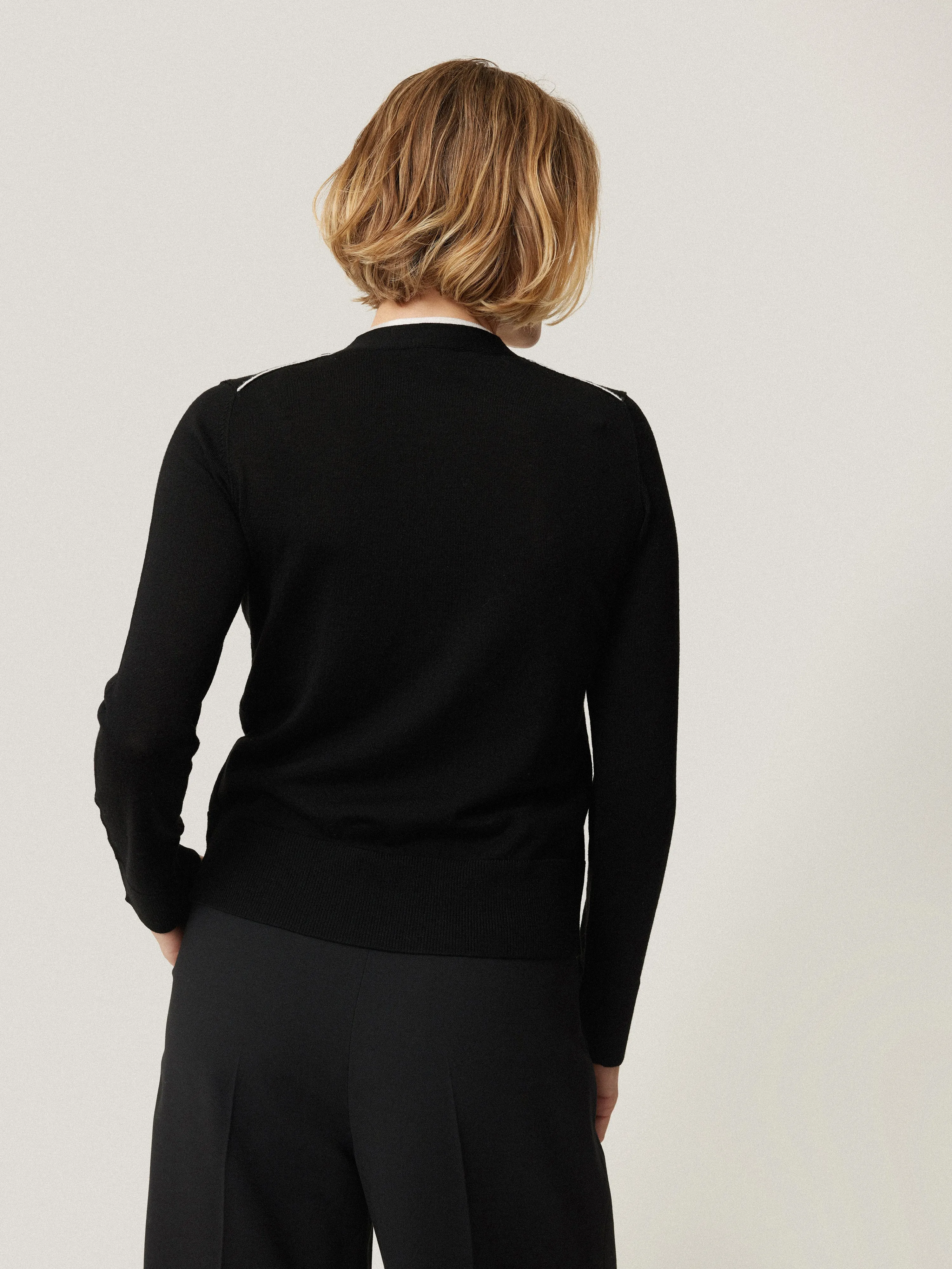 Merino Double Front Cardigan | Black sold by Jigsaw product image thumbnail 5