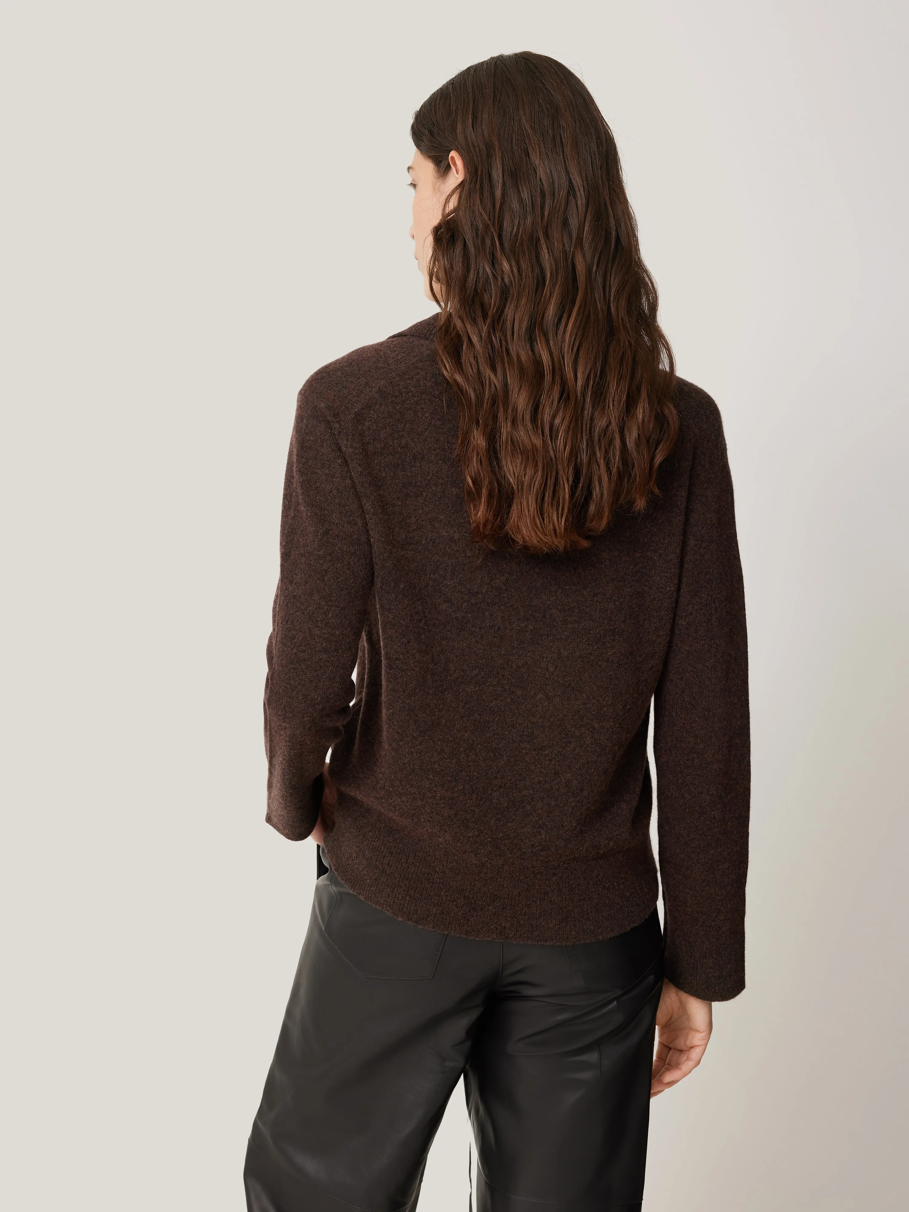 Compact Wool Collar Jumper | Brown sold by Jigsaw product image thumbnail 4