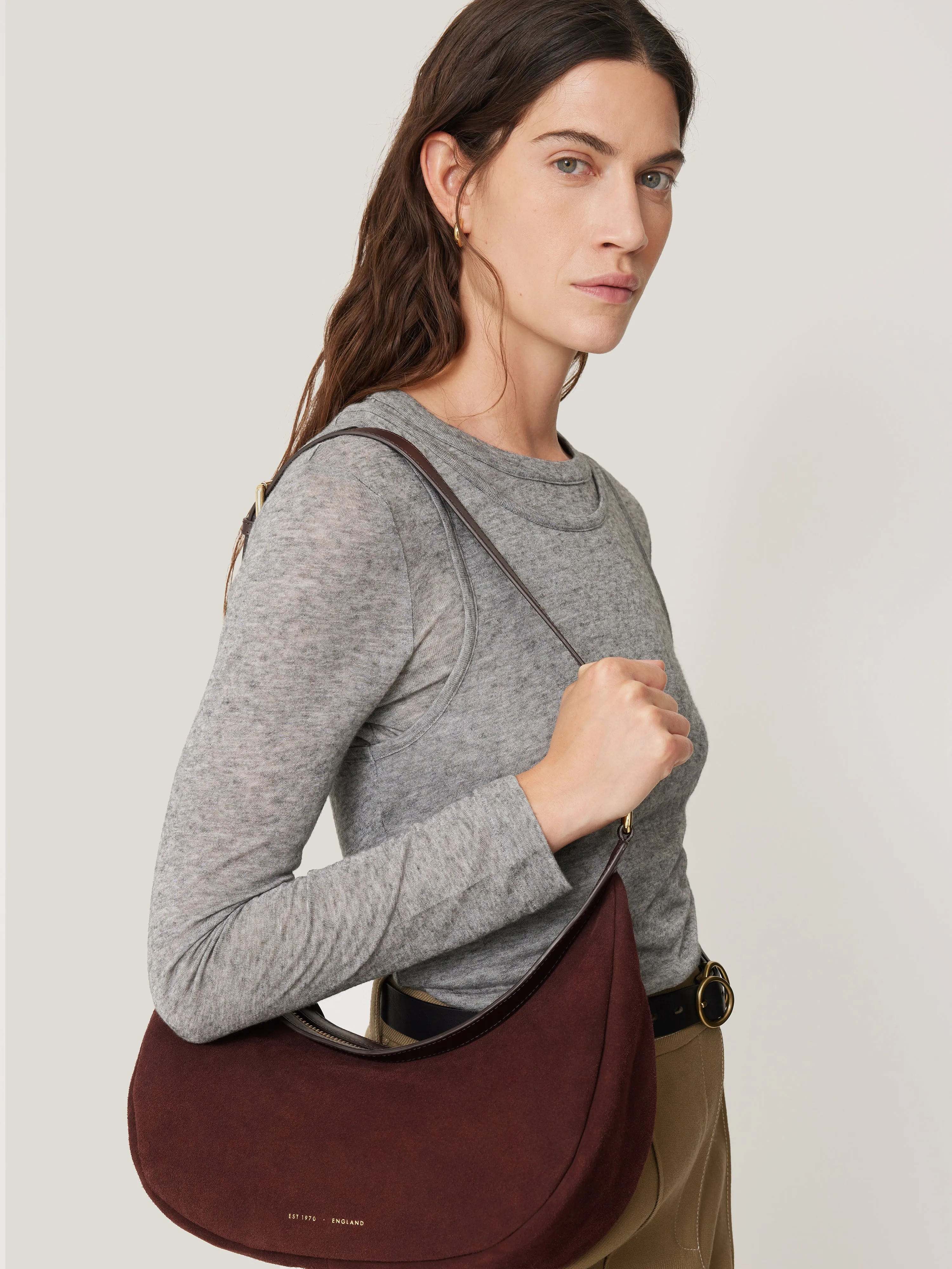 Melbury Soft Suede Bag | Port sold by Jigsaw product image thumbnail 2