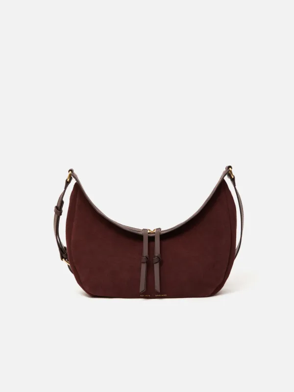 Melbury Soft Suede Bag | Port sold by Jigsaw