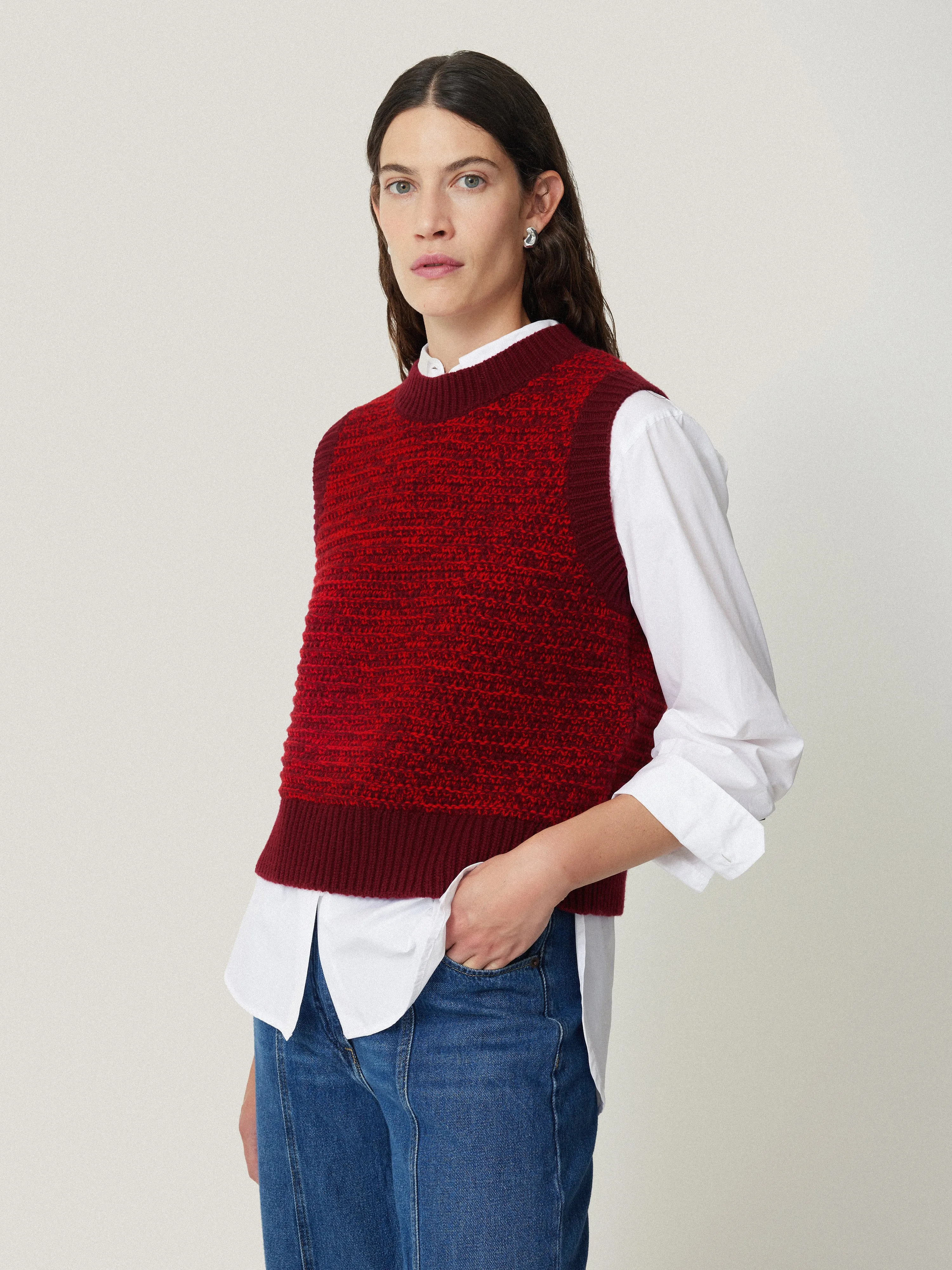 Perdi Knitted Tank | Red sold by Jigsaw product image thumbnail 2