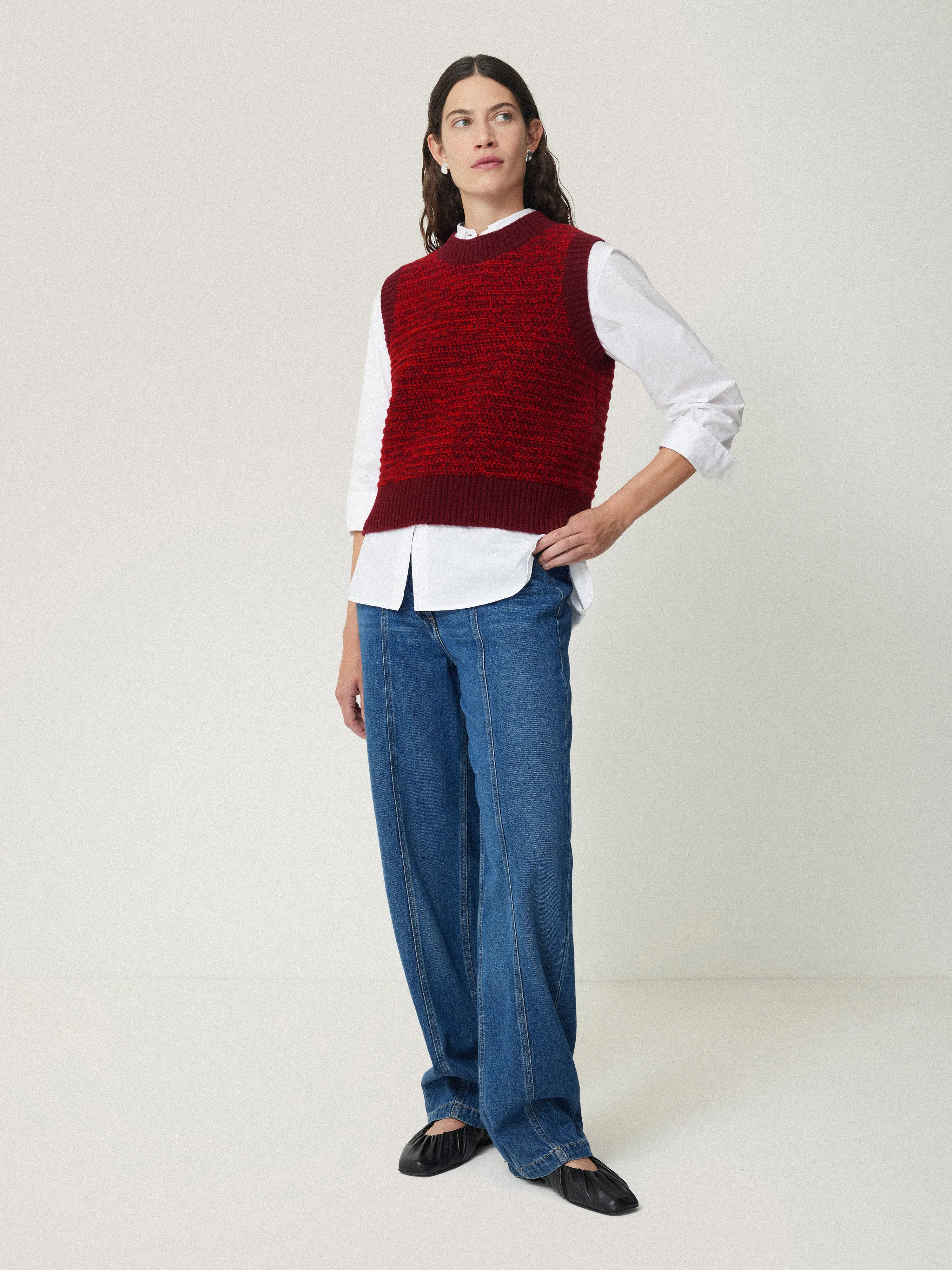 Perdi Knitted Tank | Red sold by Jigsaw product image thumbnail 4
