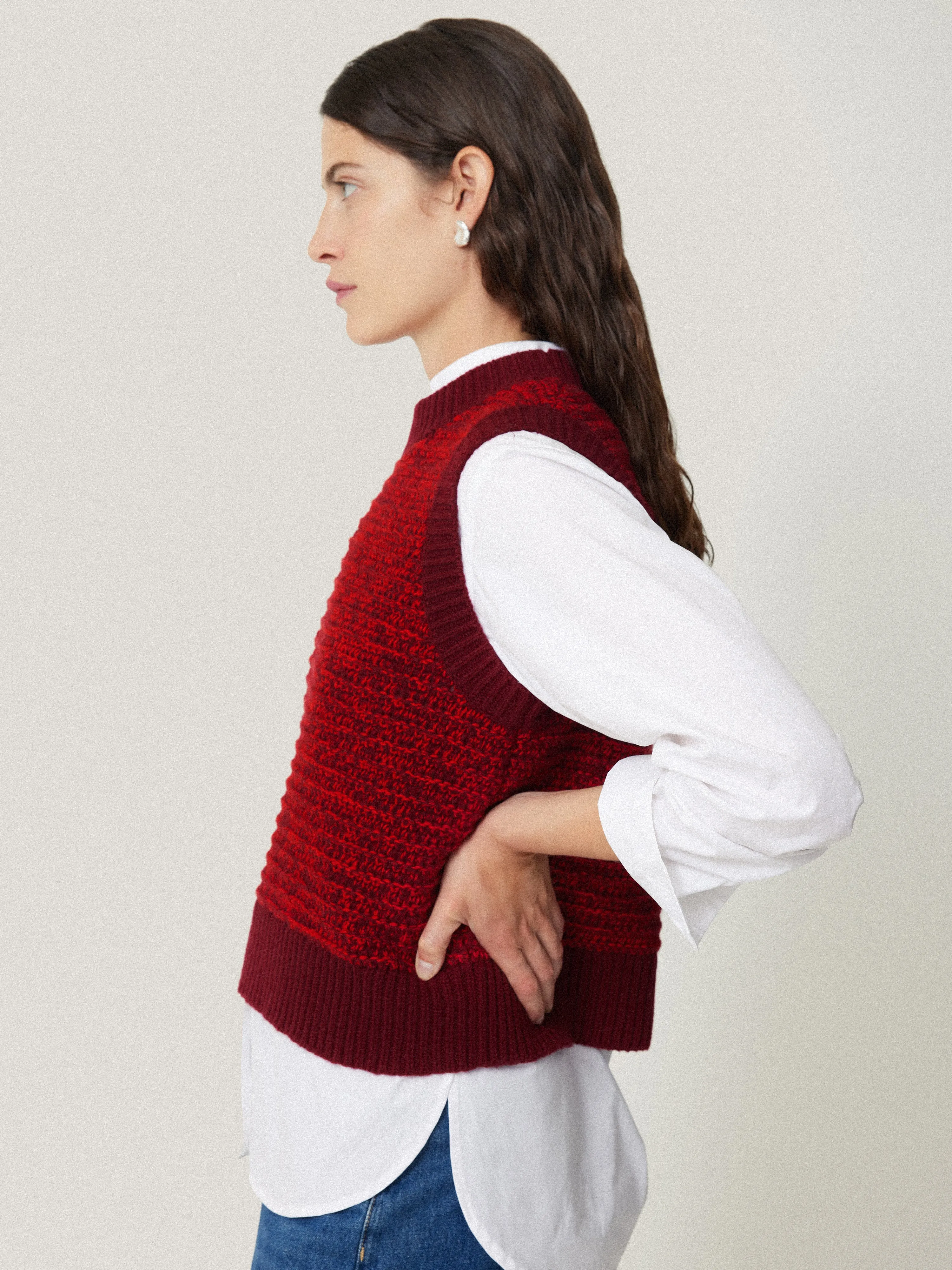Perdi Knitted Tank | Red sold by Jigsaw product image thumbnail 3