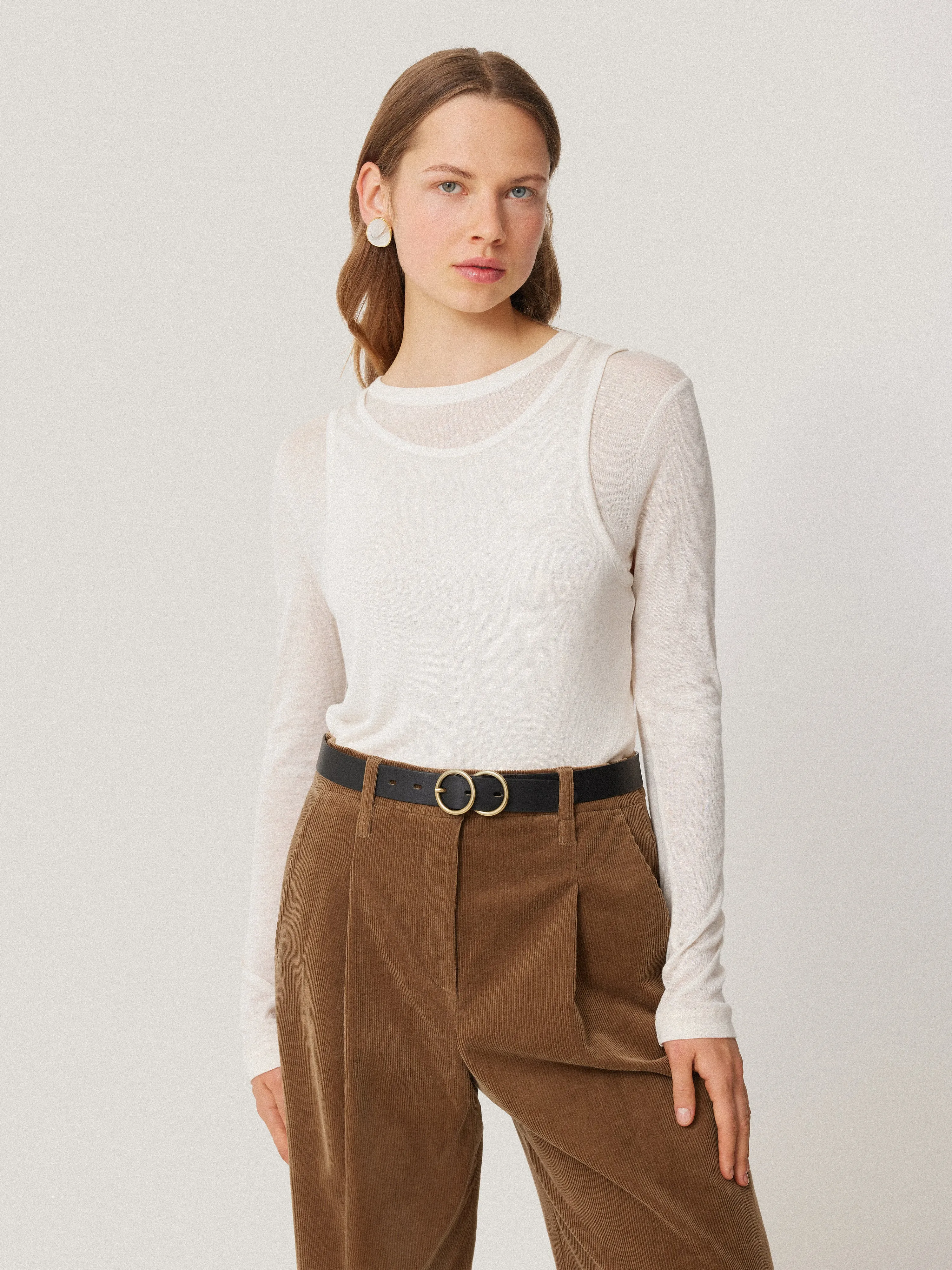 Layered 2-in-1 Top | Cream sold by Jigsaw product image thumbnail 2