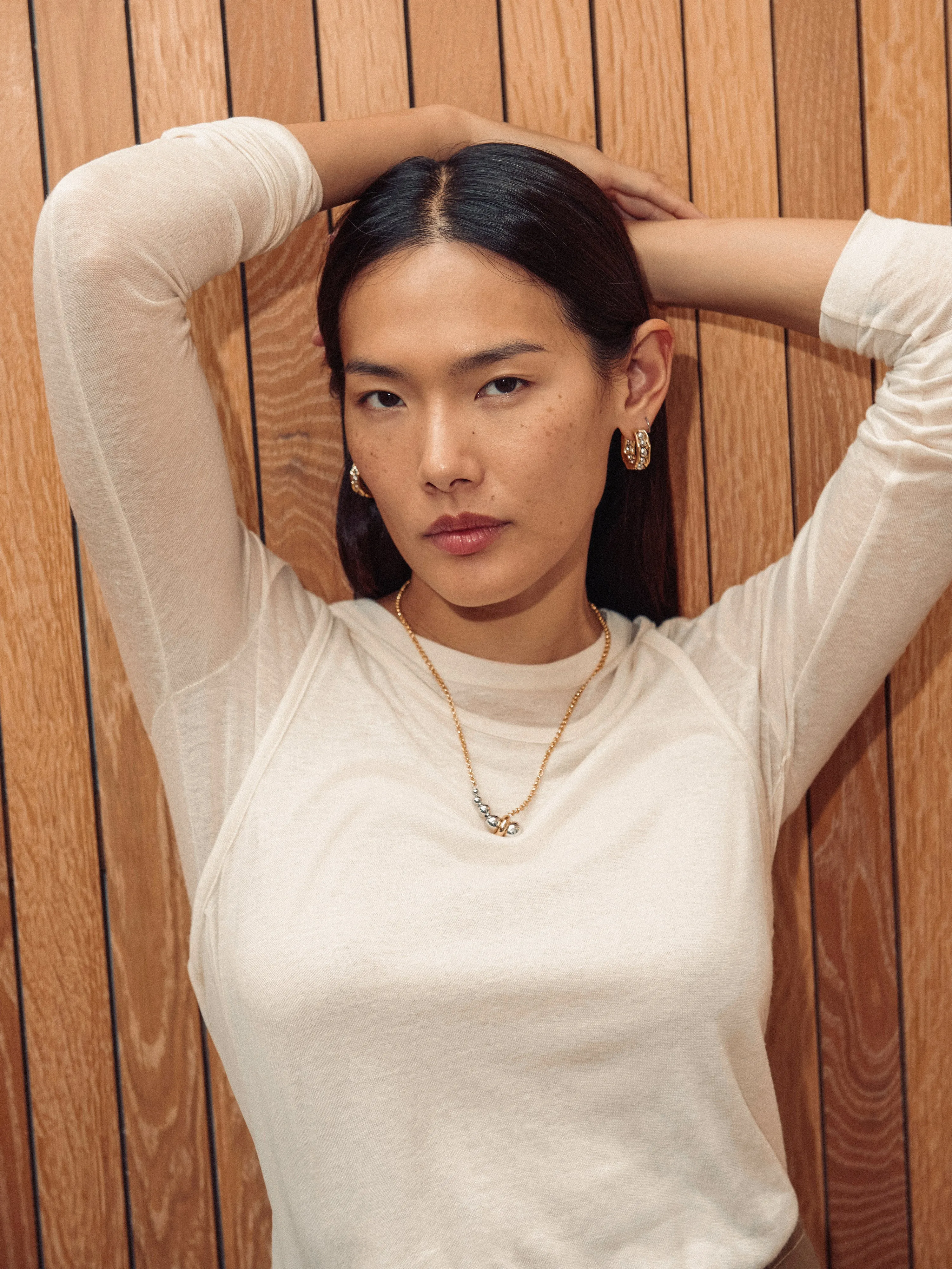 Layered 2-in-1 Top | Cream sold by Jigsaw