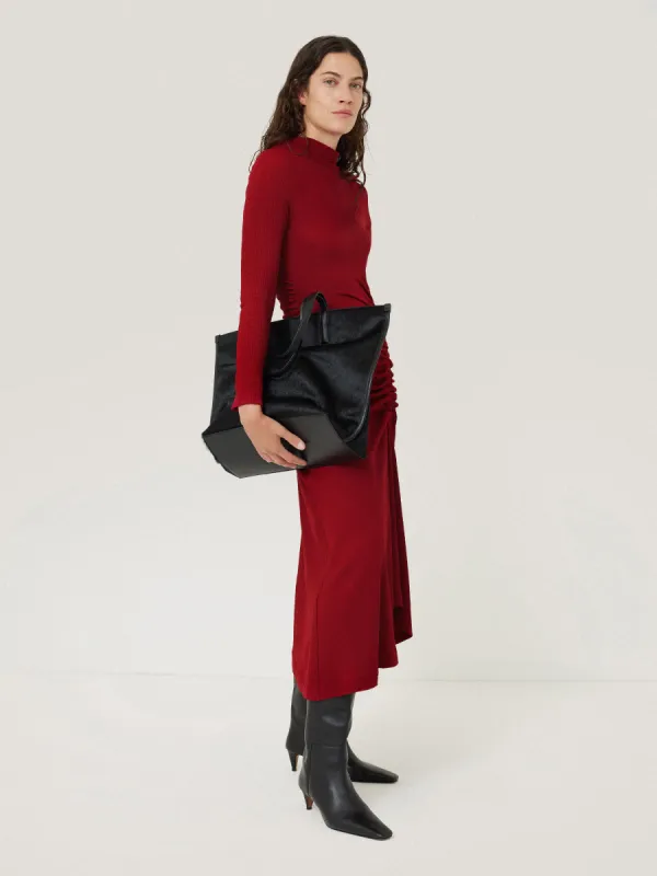 Crinkle Ruched Jersey Dress | Red sold by Jigsaw