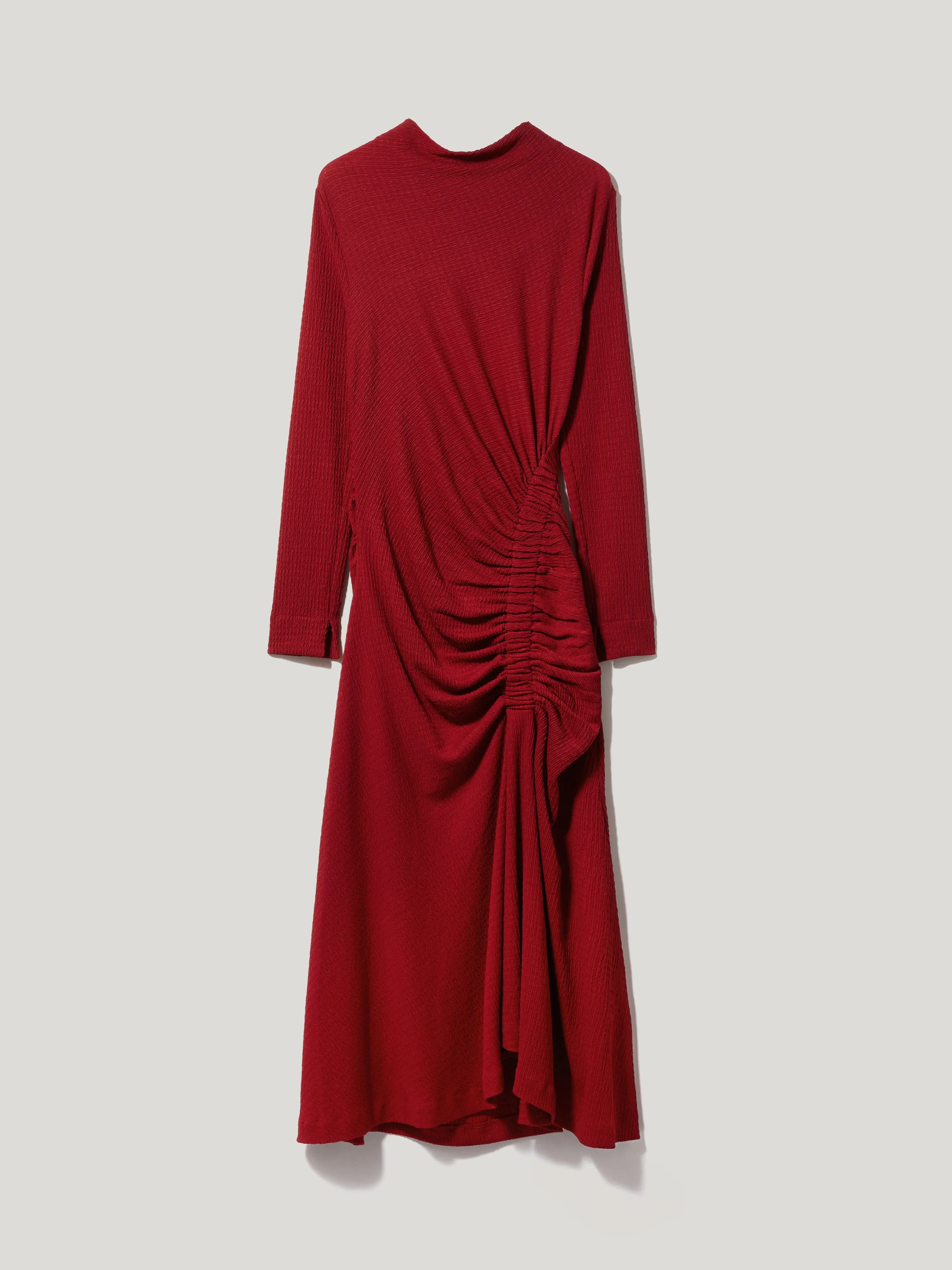 Crinkle Ruched Jersey Dress | Red sold by Jigsaw product image thumbnail 3