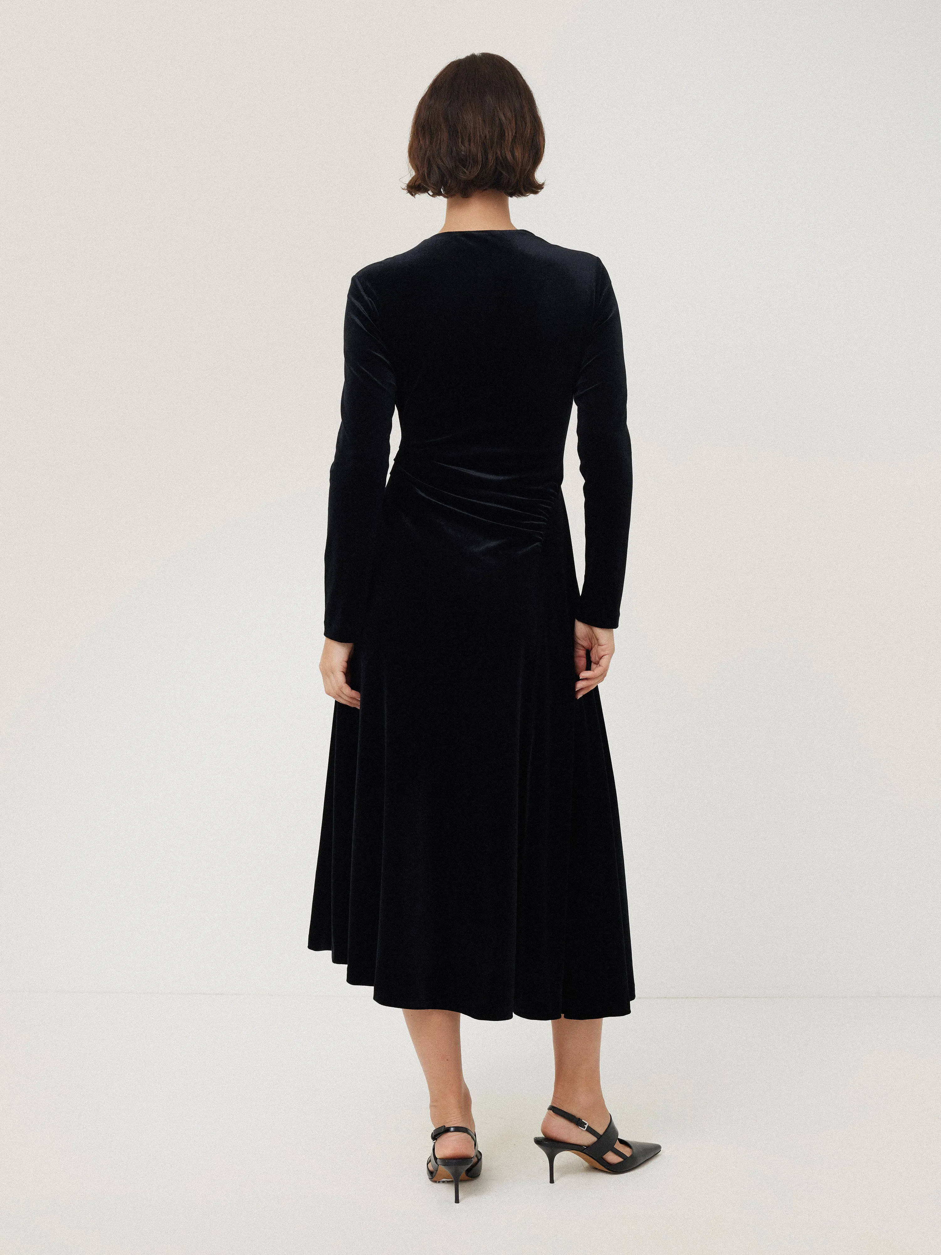 Velvet Ruched Dress | Black sold by Jigsaw product image thumbnail 5