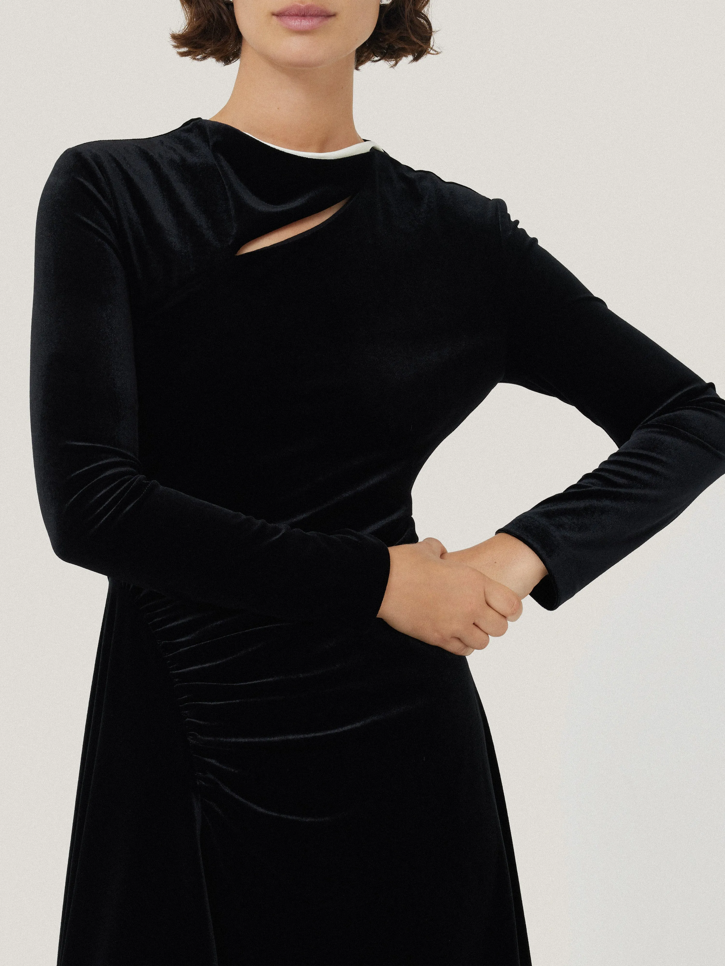 Velvet Ruched Dress | Black sold by Jigsaw product image thumbnail 2