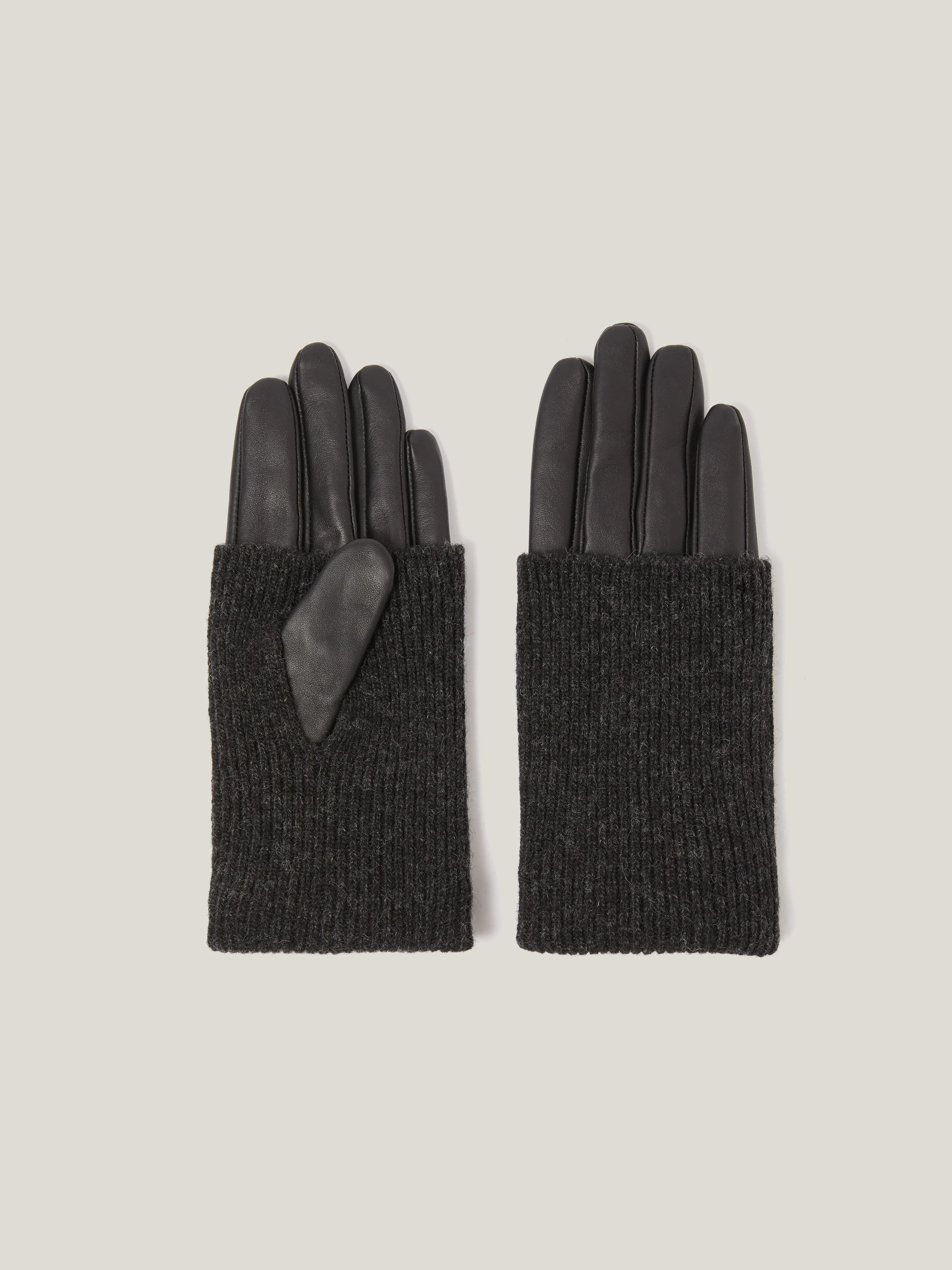 Knitted Leather Glove | Black sold by Jigsaw