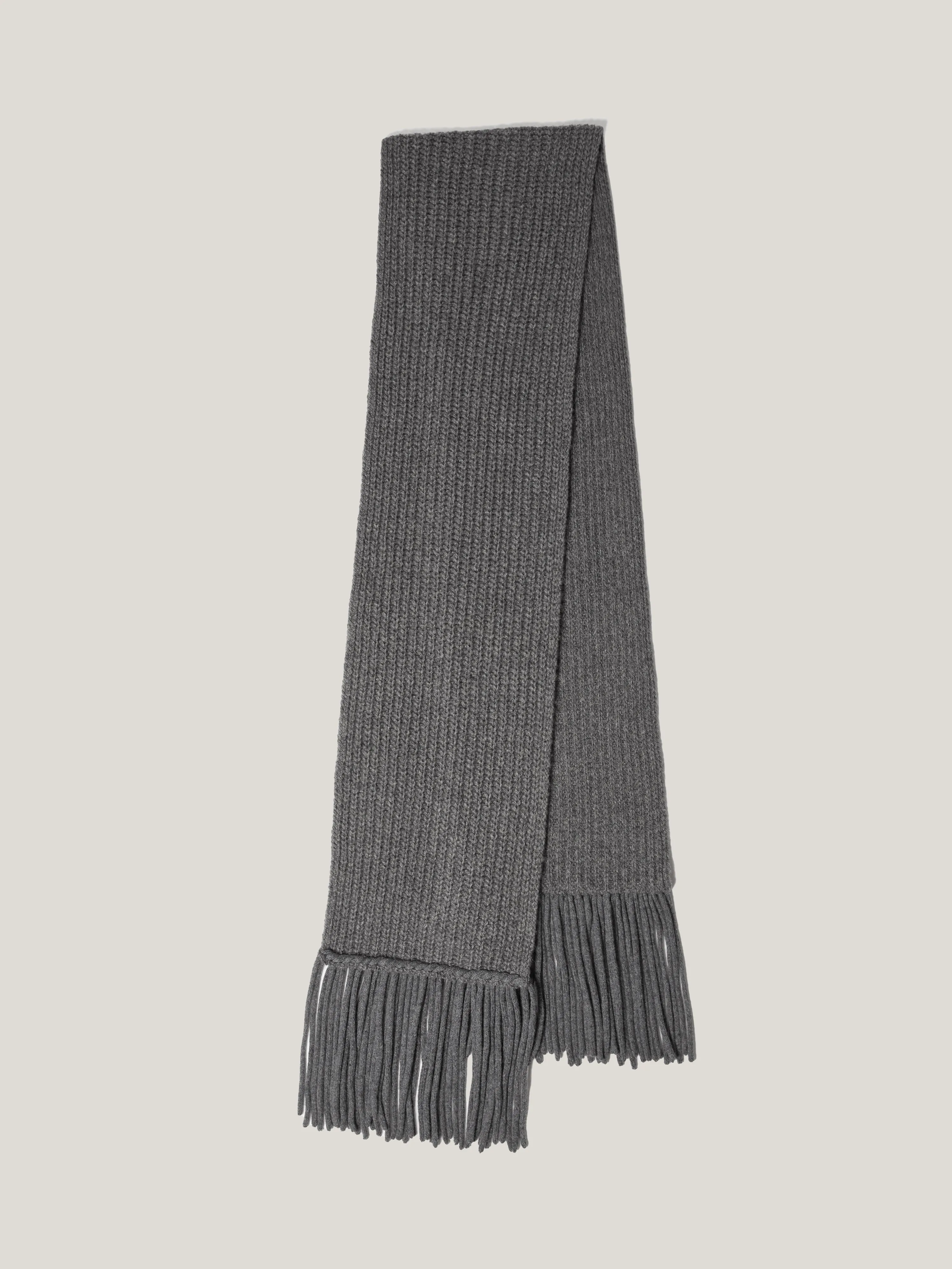 Chunky Fringed Scarf | Grey sold by Jigsaw