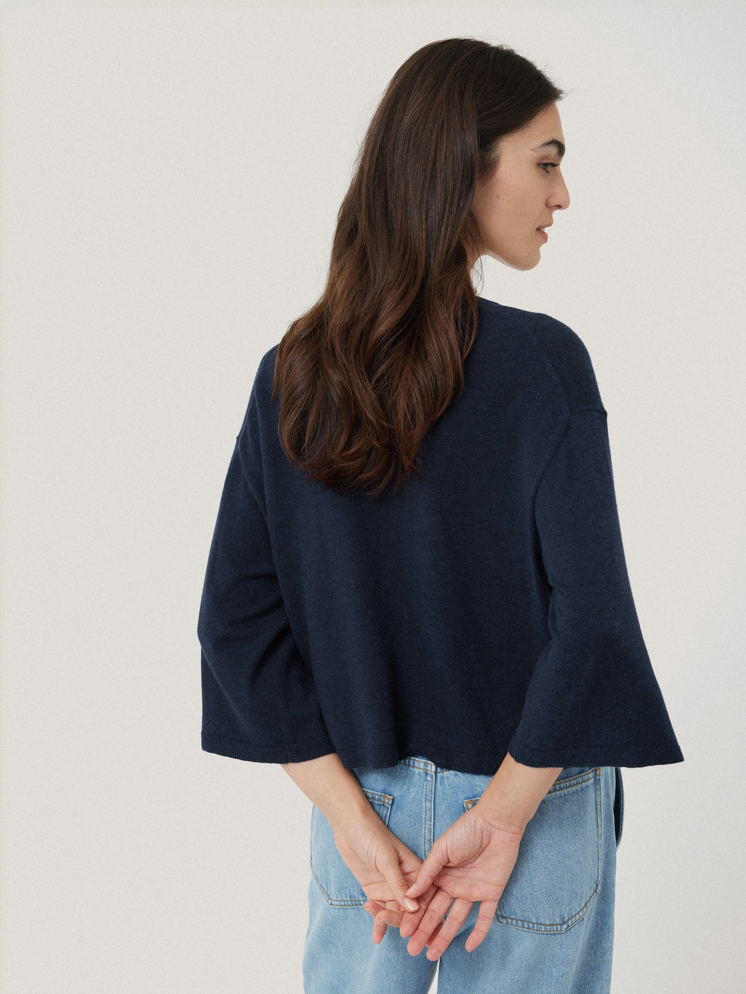 Lightweight V Neck Cardigan | Navy sold by Jigsaw product image thumbnail 5