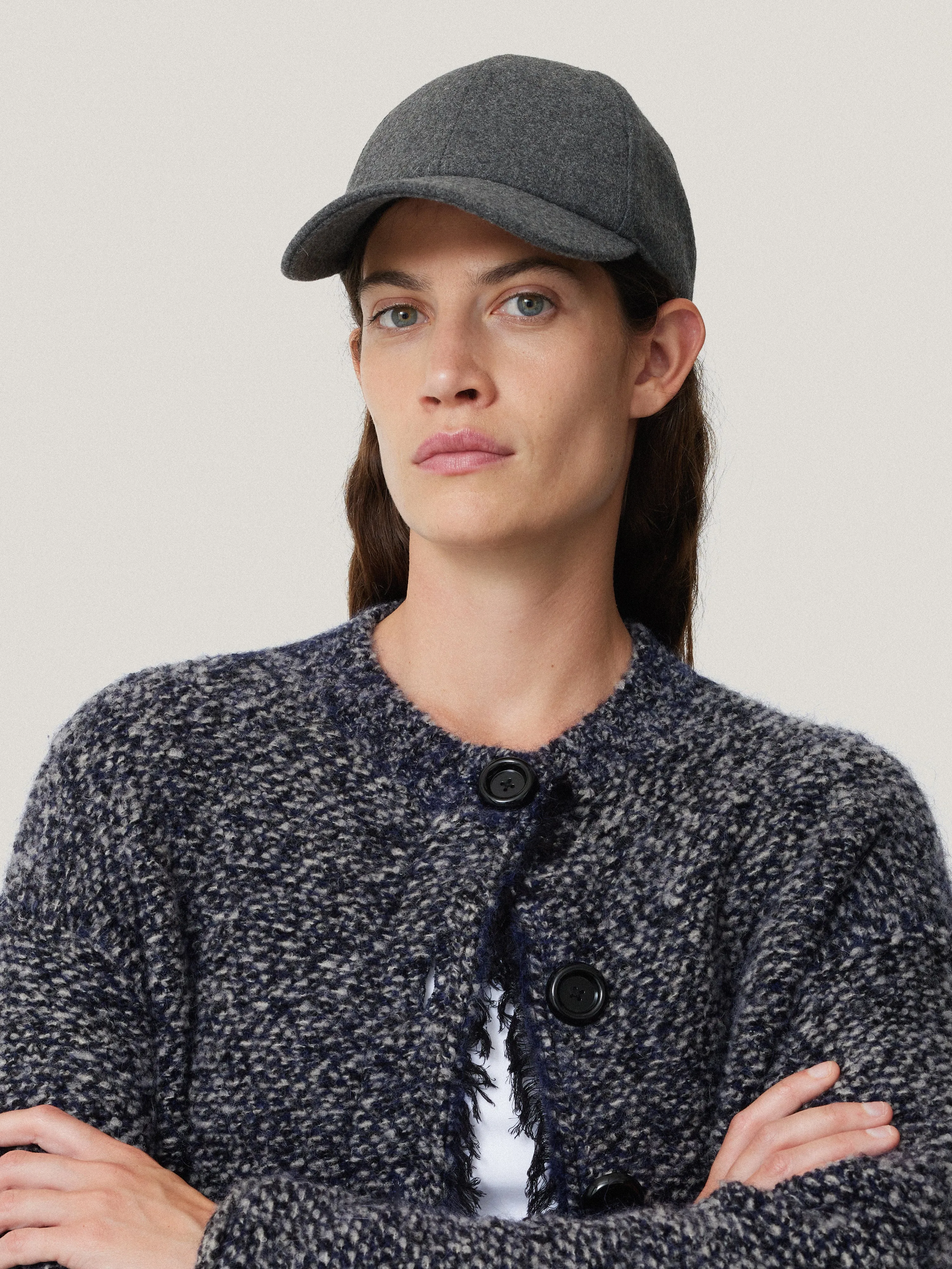 Wool Felted Baseball Cap | Grey sold by Jigsaw product image thumbnail 2