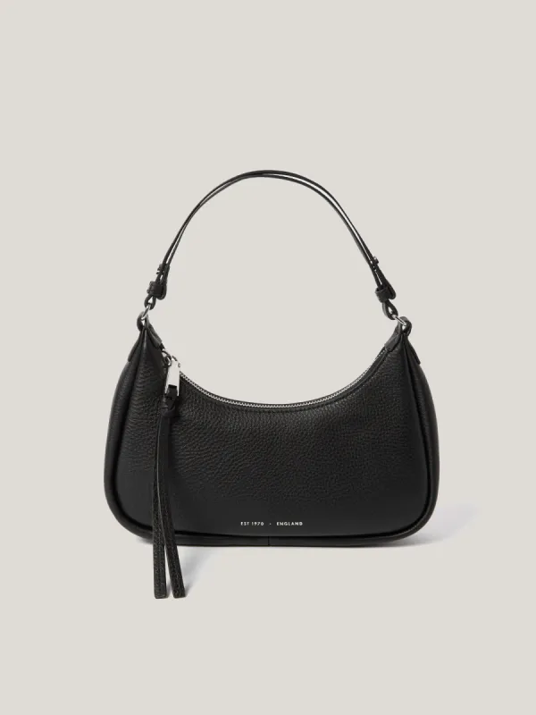 Leather Crescent Shoulder Bag | Black sold by Jigsaw