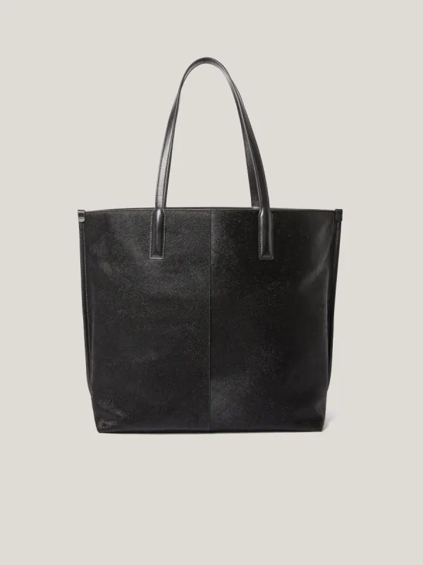 Calf Hair Leather Tote | Black sold by Jigsaw