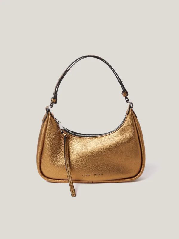 Leather Crescent Shoulder Bag | Copper sold by Jigsaw