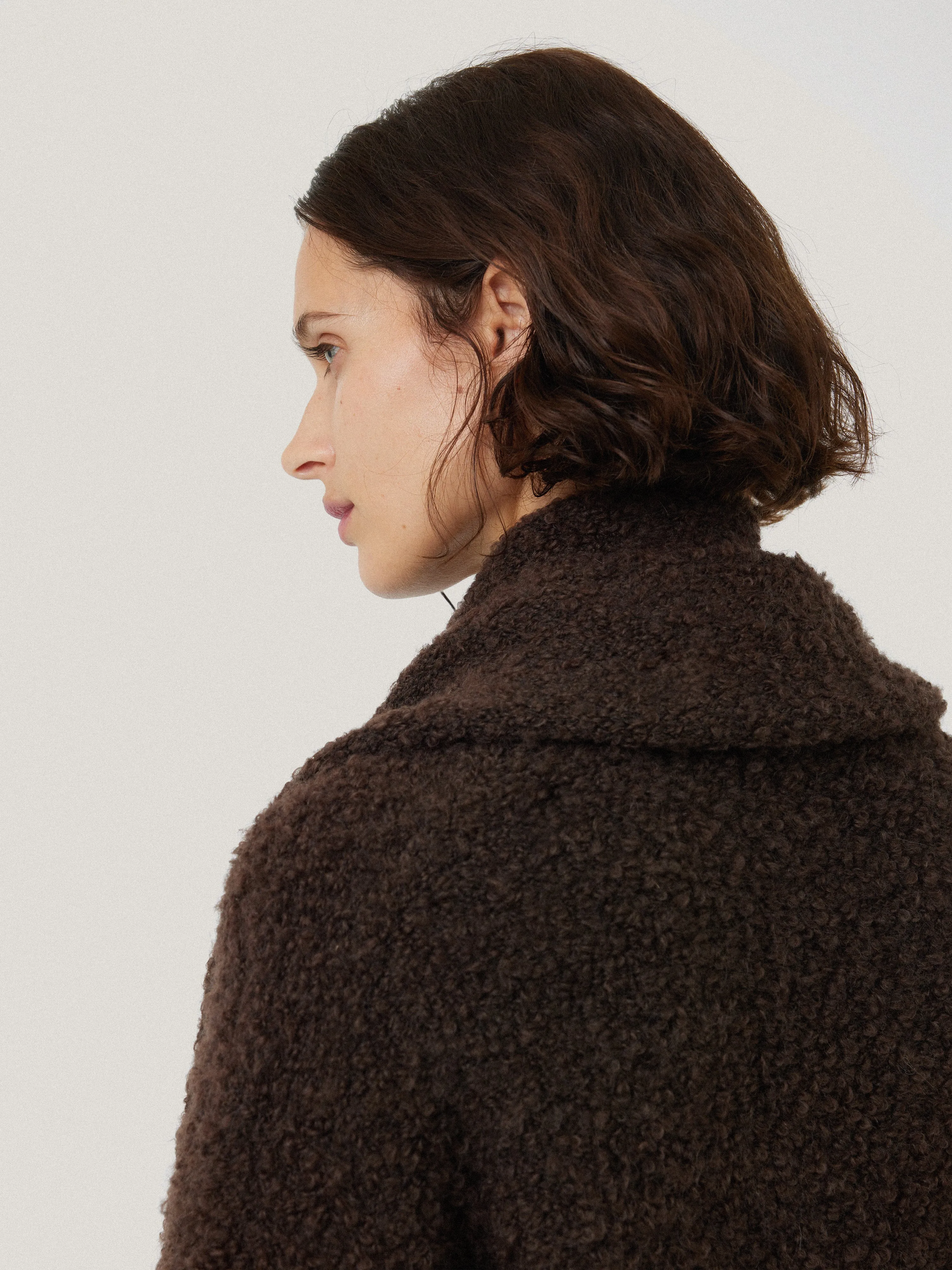 Cosy Boucle Scarf Cardi | Brown sold by Jigsaw product image thumbnail 4