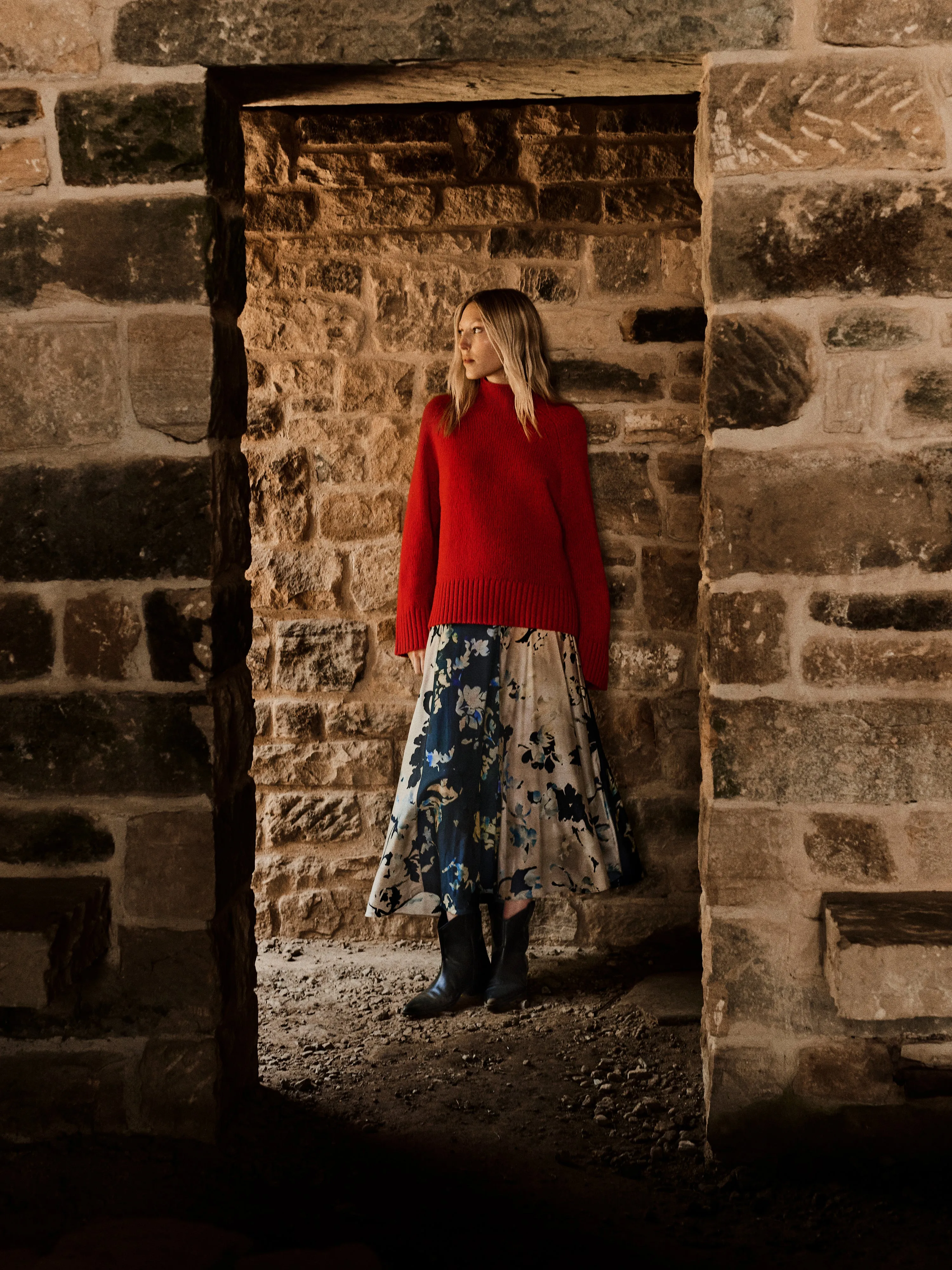 Wool Blend Snowdon Jumper | Orange sold by Jigsaw