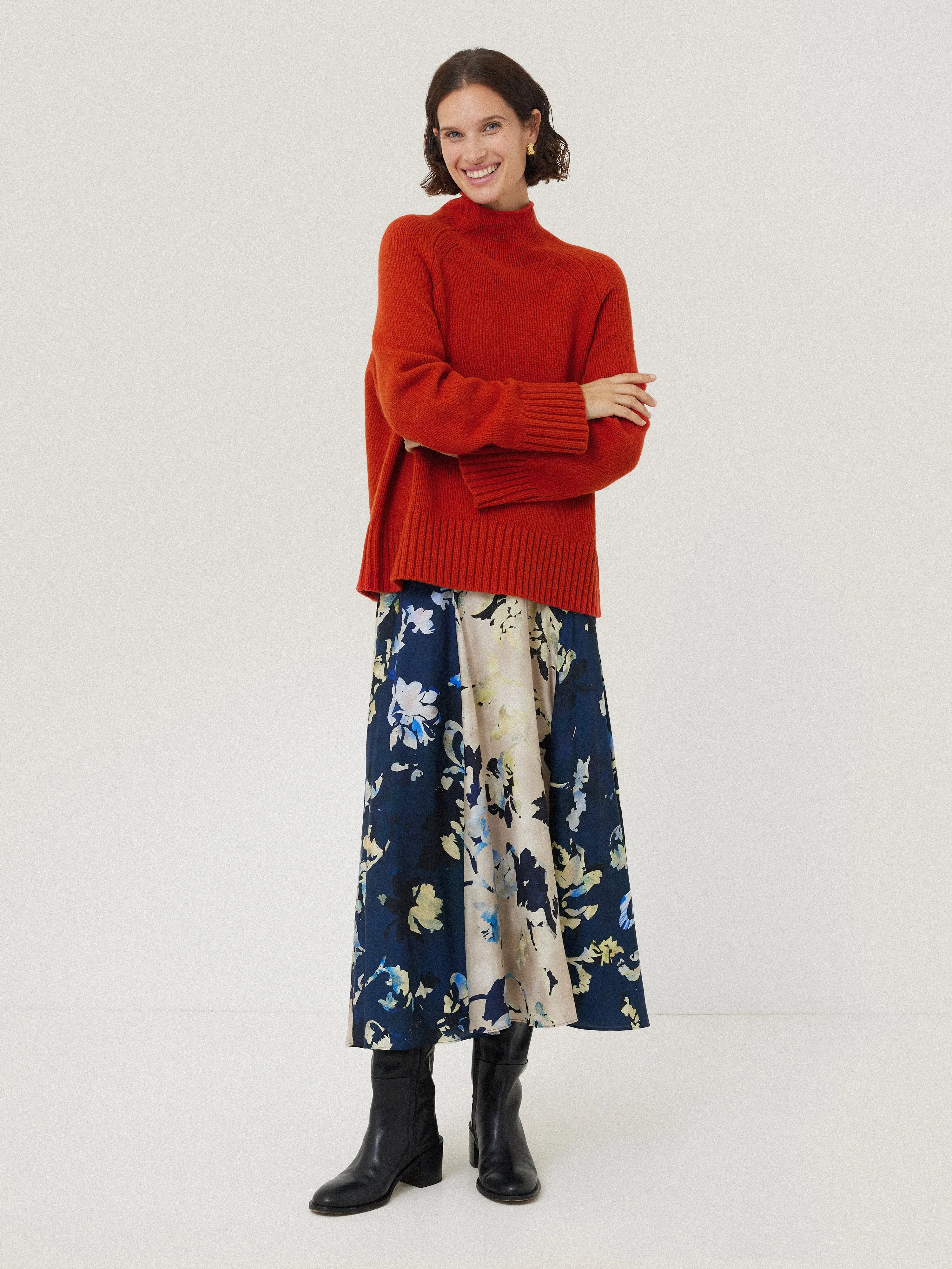 Wool Blend Snowdon Jumper | Orange sold by Jigsaw product image thumbnail 4