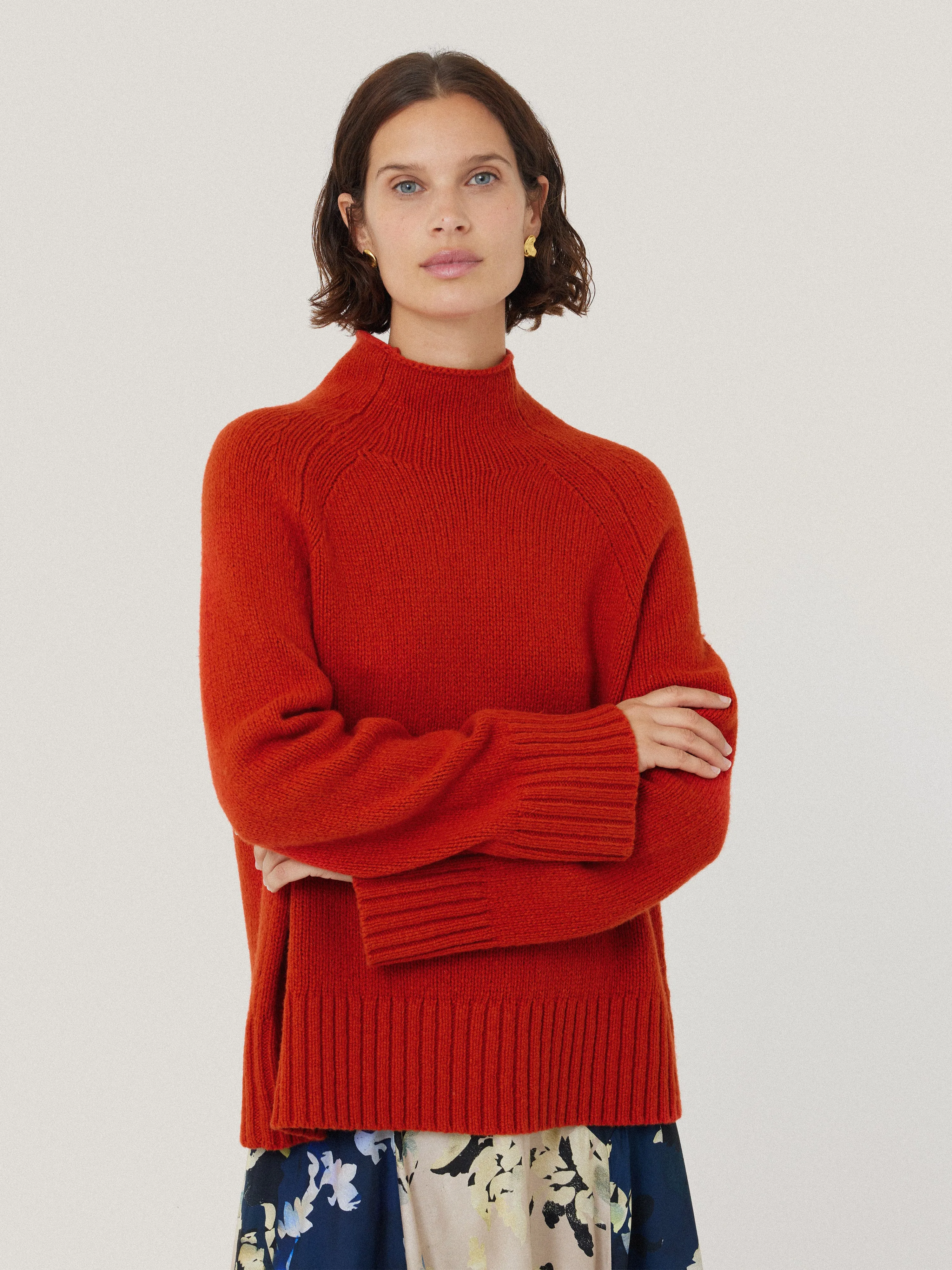 Wool Blend Snowdon Jumper | Orange sold by Jigsaw product image thumbnail 2